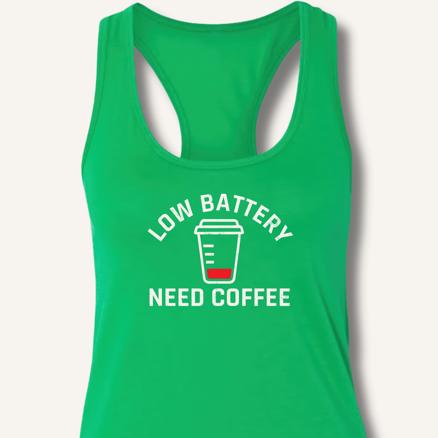 Tank Top Solid Kelly Green / XS Low Battery Racerback Tank