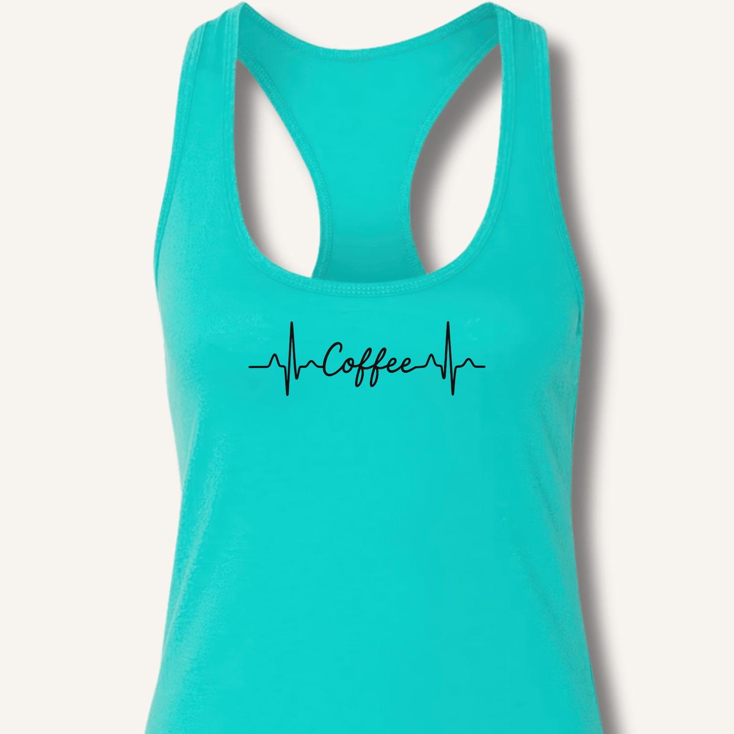 Tank Top Solid Tahiti Blue / XS Caffeine Pulse Racerback Tank