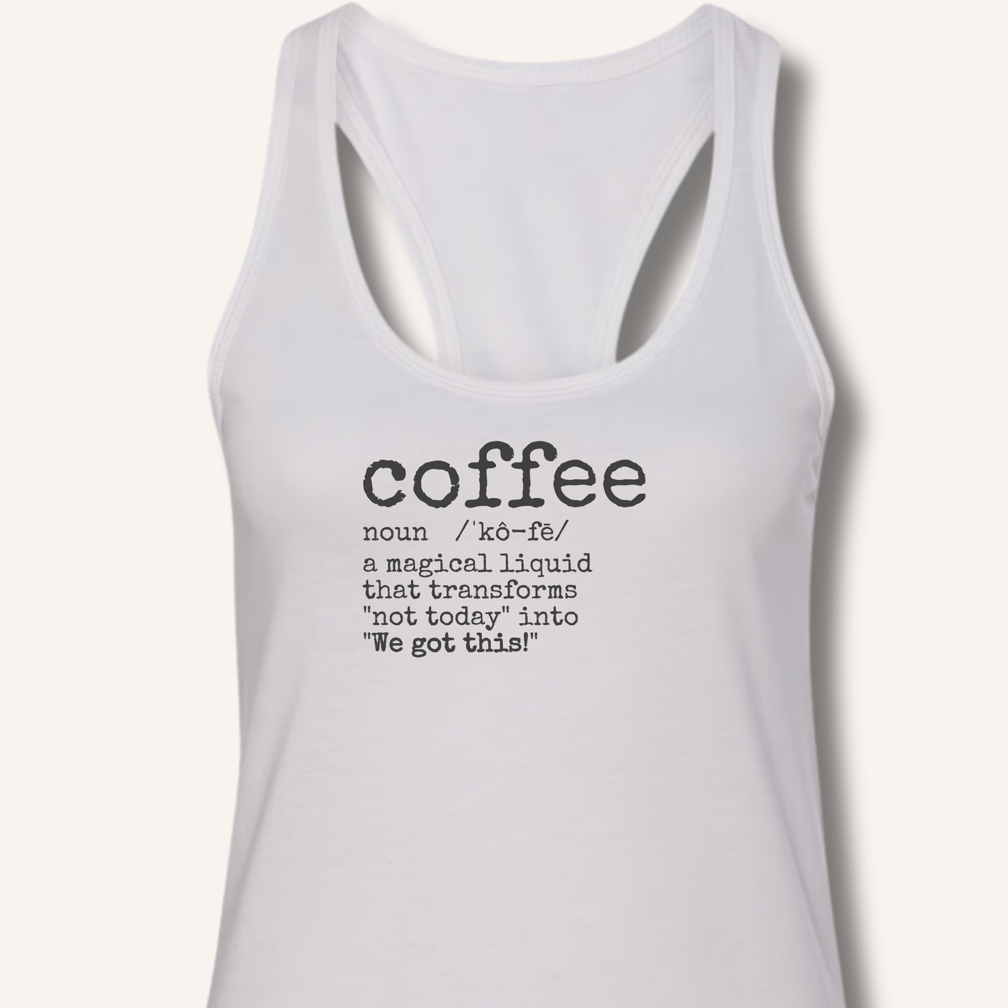 Tank Top Solid White / XS Coffee Definition Racerback Tank
