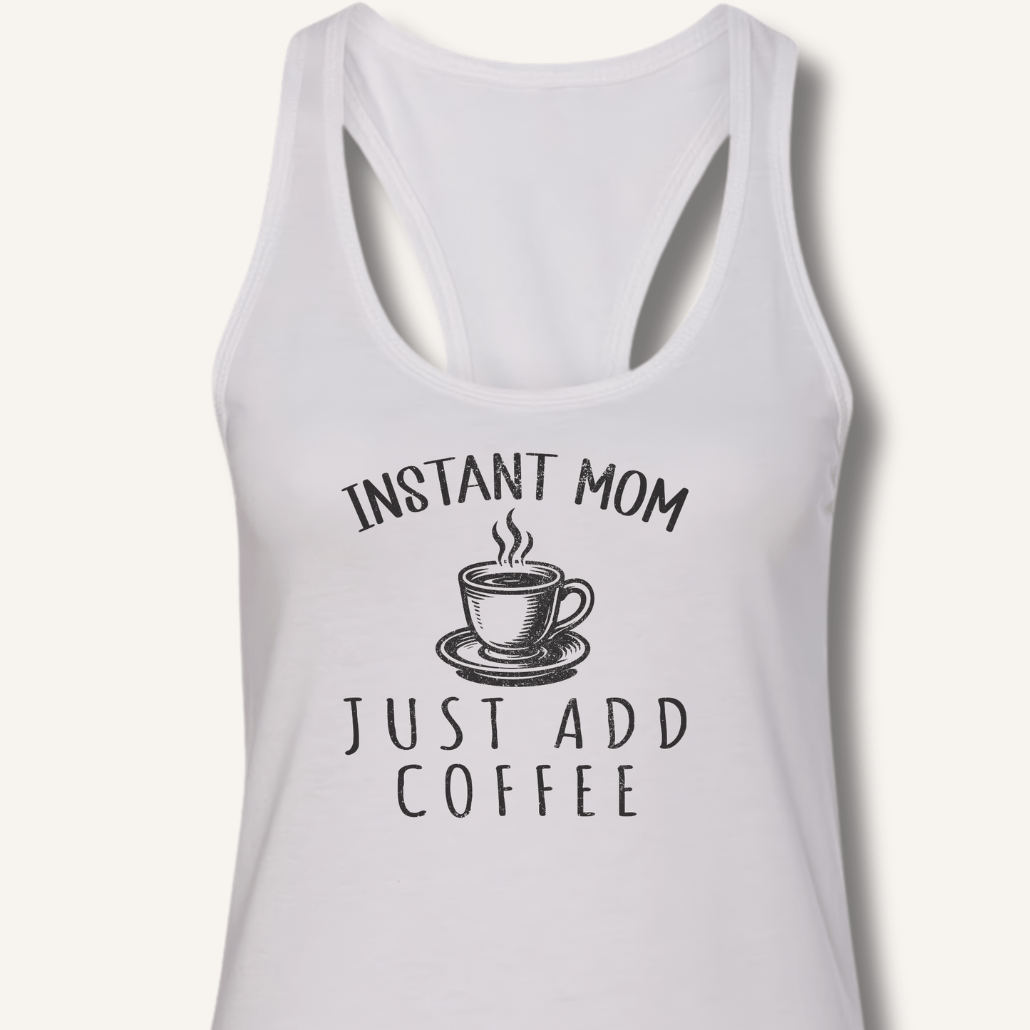 Tank Top Solid White / XS Instant Mom Racerback Tank