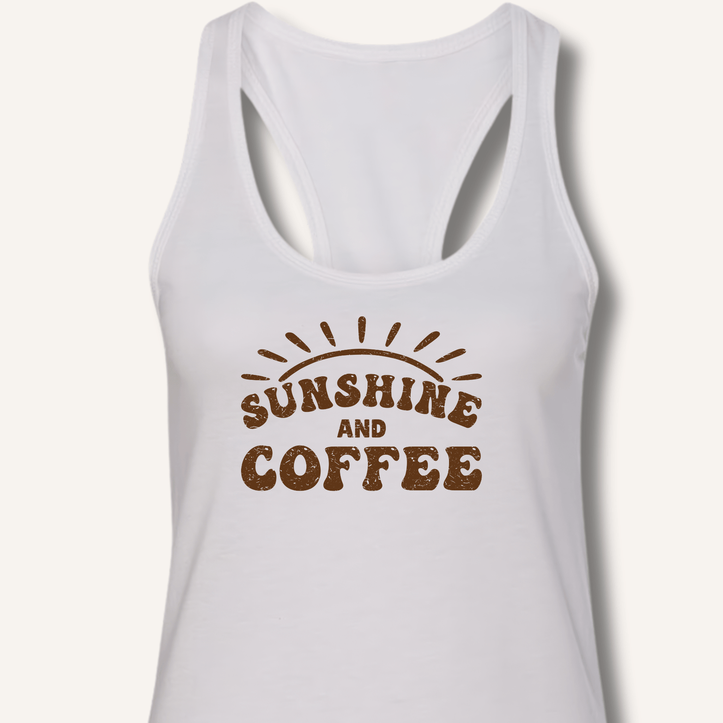 Tank Top Solid White / XS Sunshine and Coffee Racerback Tank