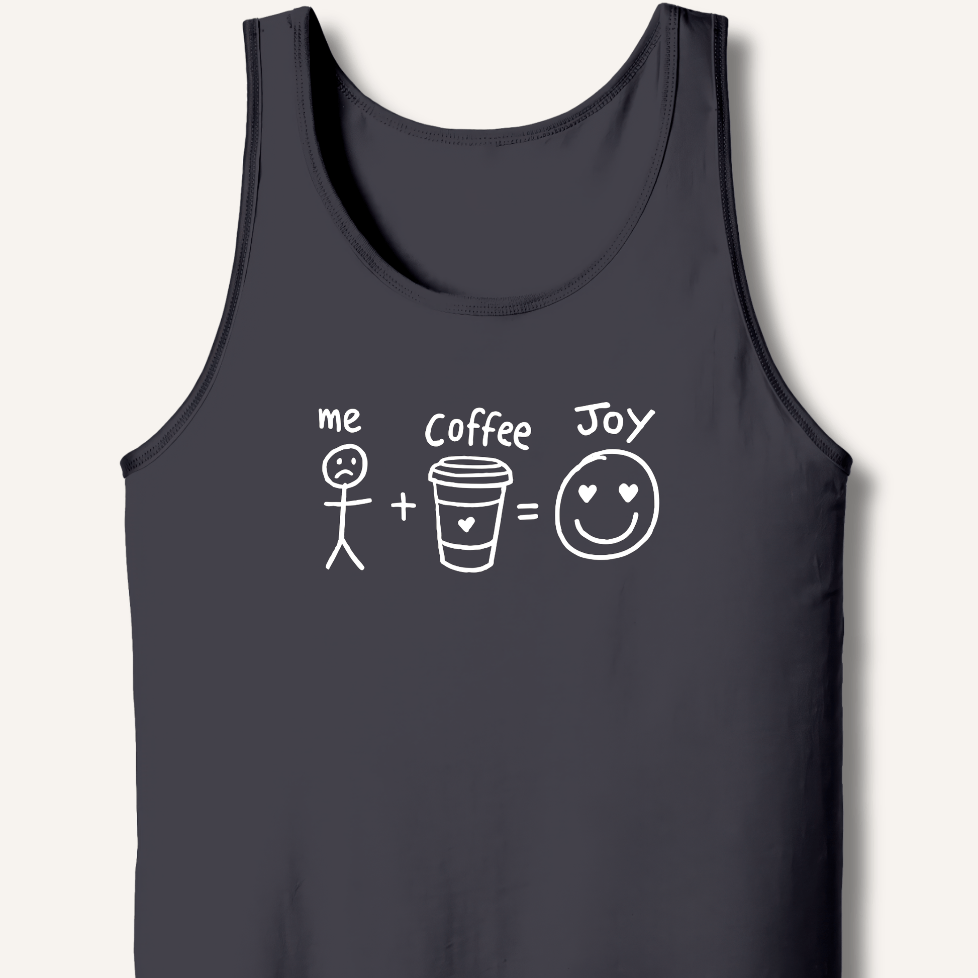 Tank Top XS / Dark Grey Me + Coffee = Joy Tank