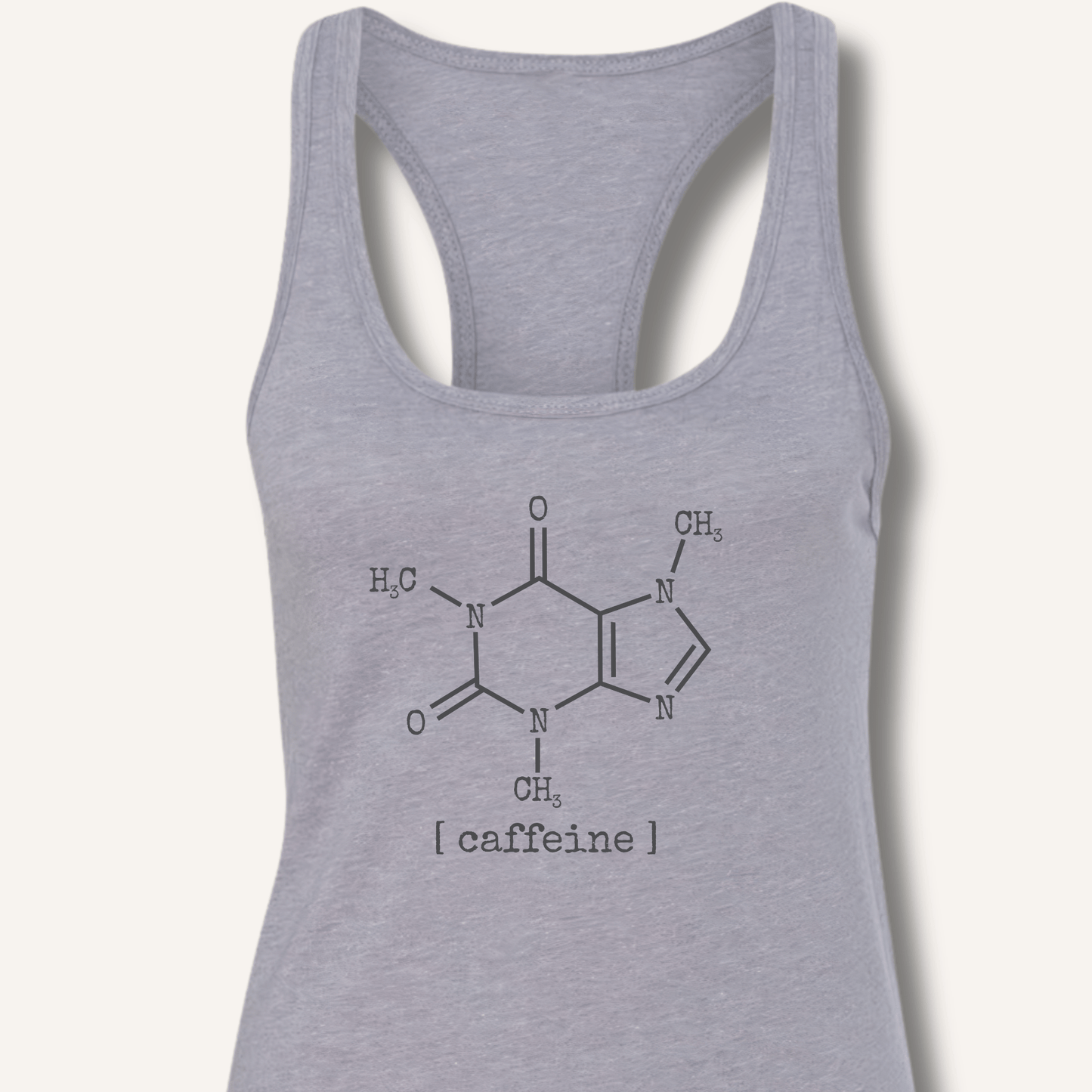 Tank Top XS / Heather Grey Caffeine Molecule Racerback Tank