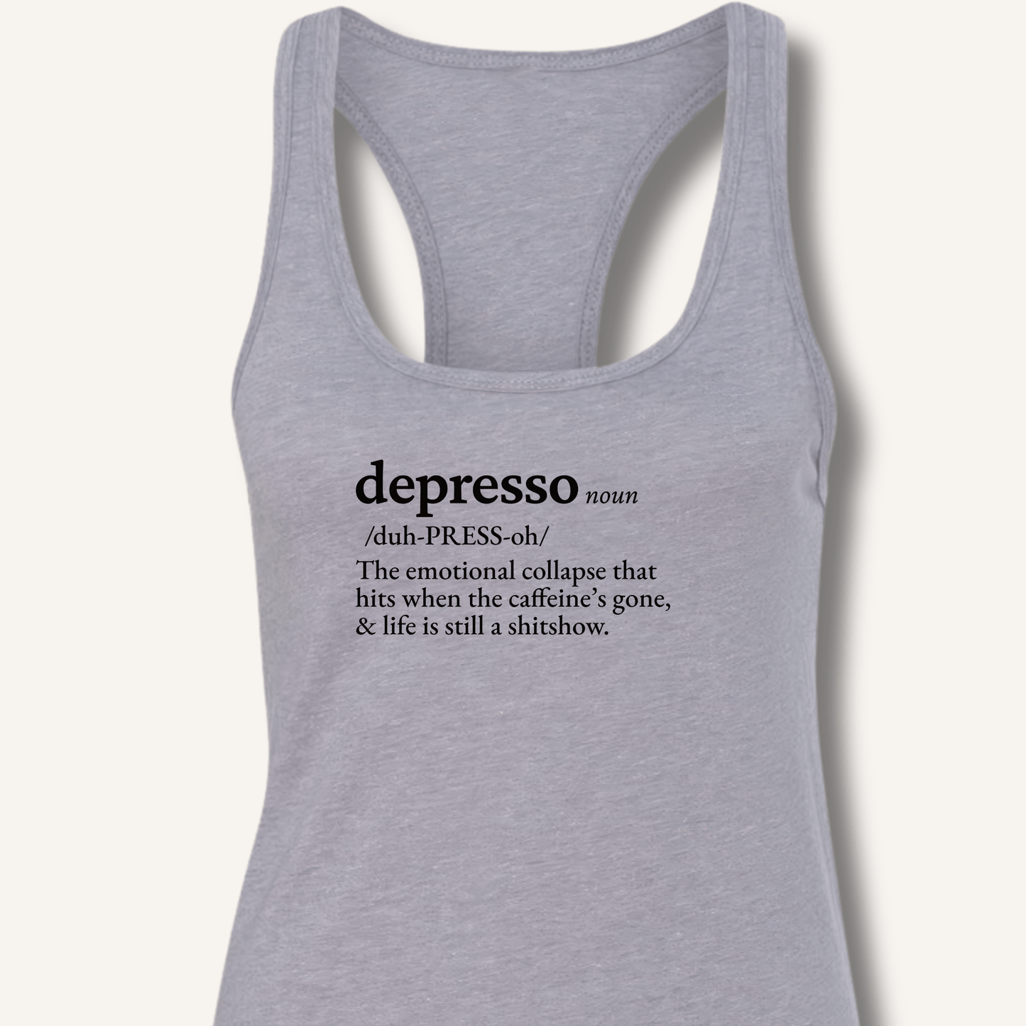 Tank Top XS / Heather Grey Depresso Definition Racerback Tank