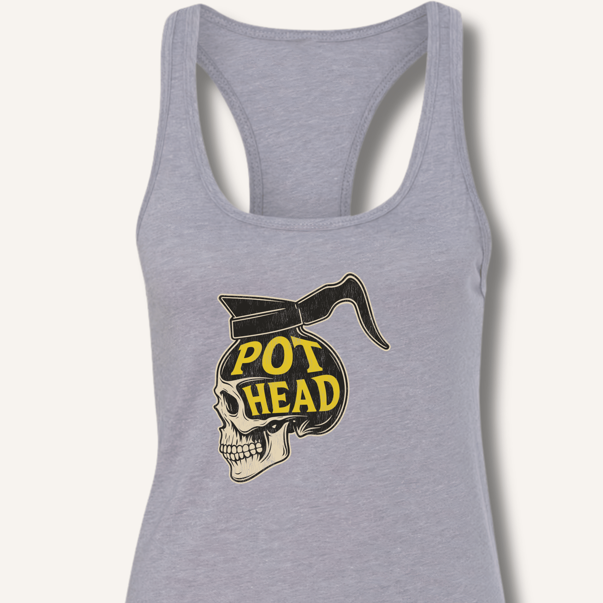 Tank Top XS / Heather Grey Pot Head Racerback Tank