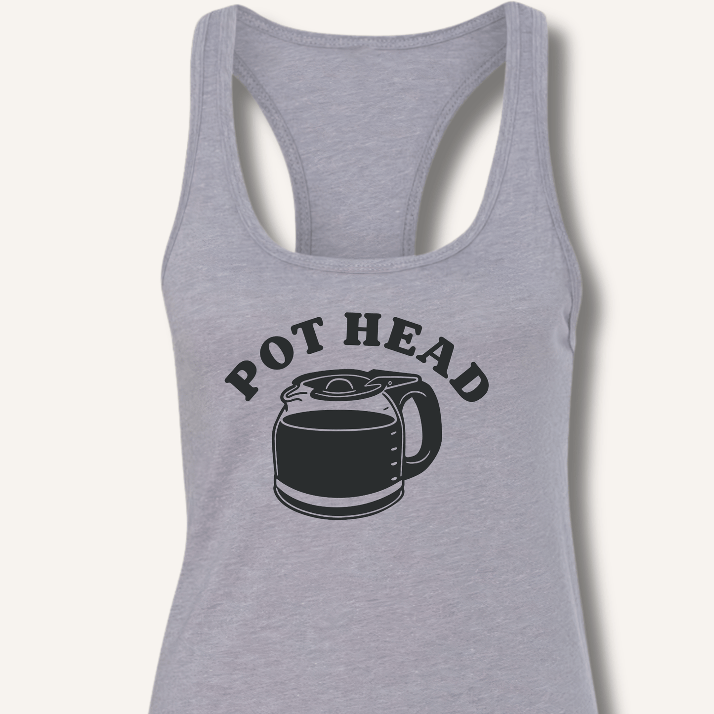 Tank Top XS / Heather Grey Pot Head Racerback Tank