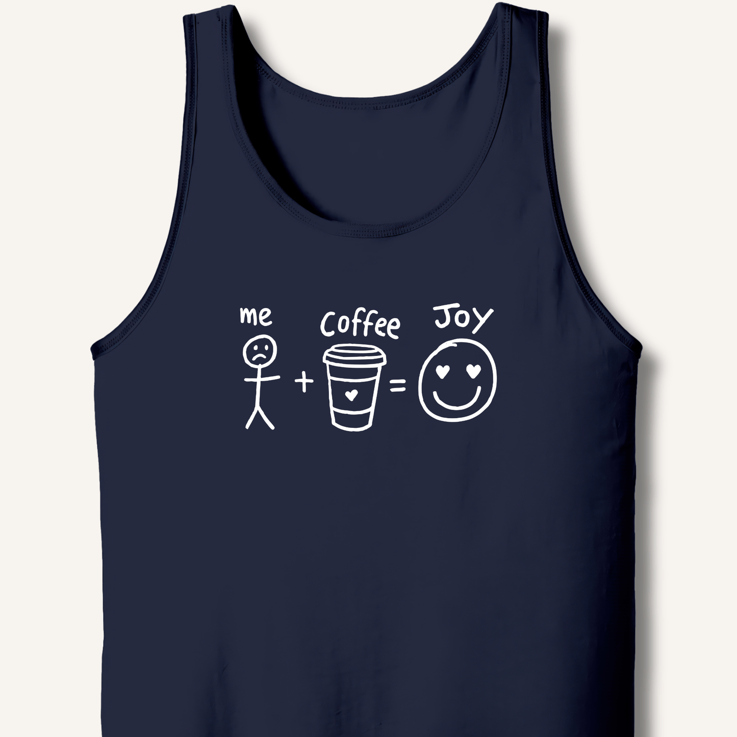 Tank Top XS / Navy Me + Coffee = Joy Tank