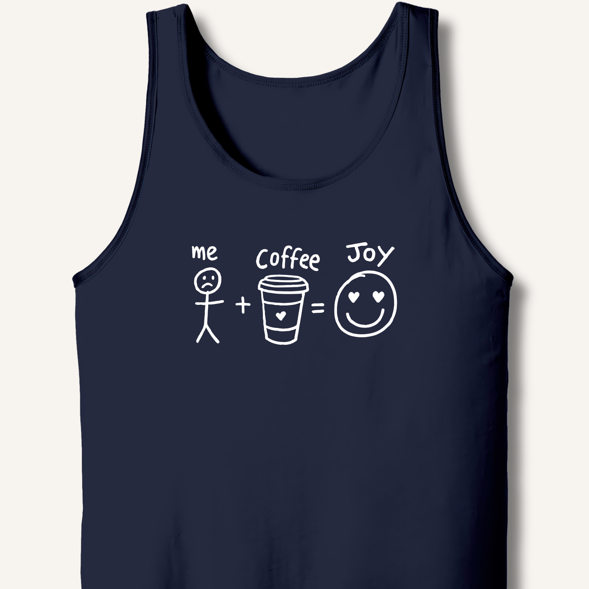 Tank Top XS / Navy Me + Coffee = Joy Tank