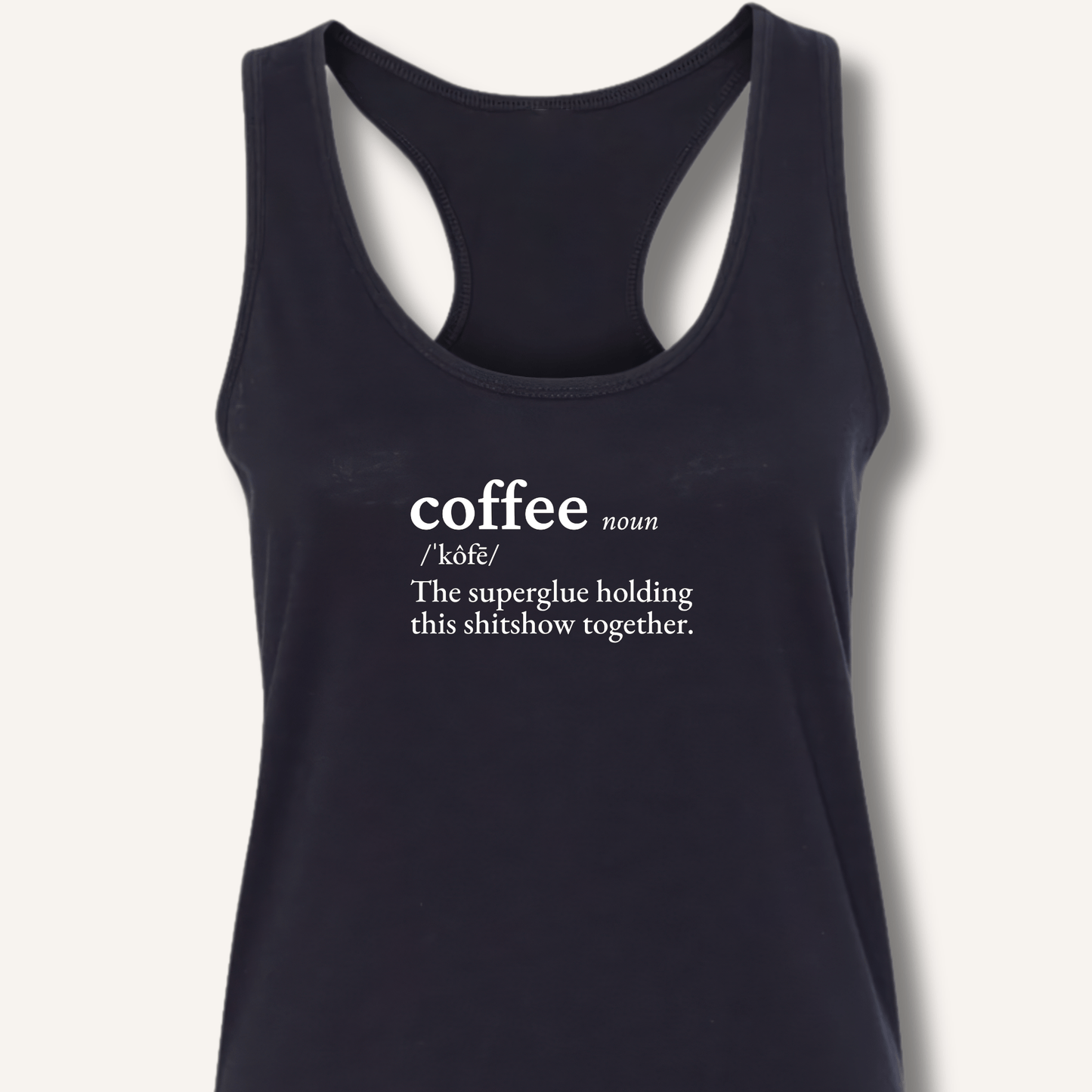 Tank Top XS / Solid Black Coffee Definition Racerback Tank