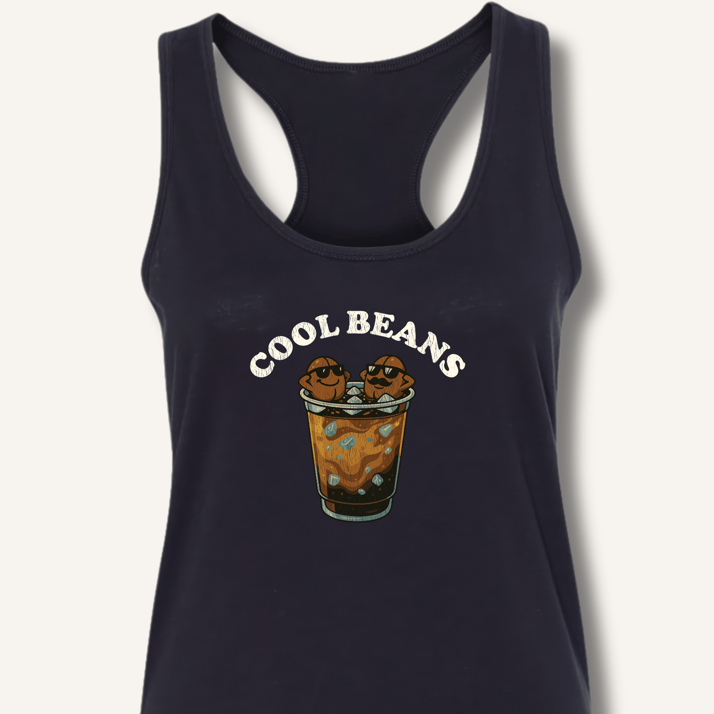 Tank Top XS / Solid Black Cool Beans Racerback Tank
