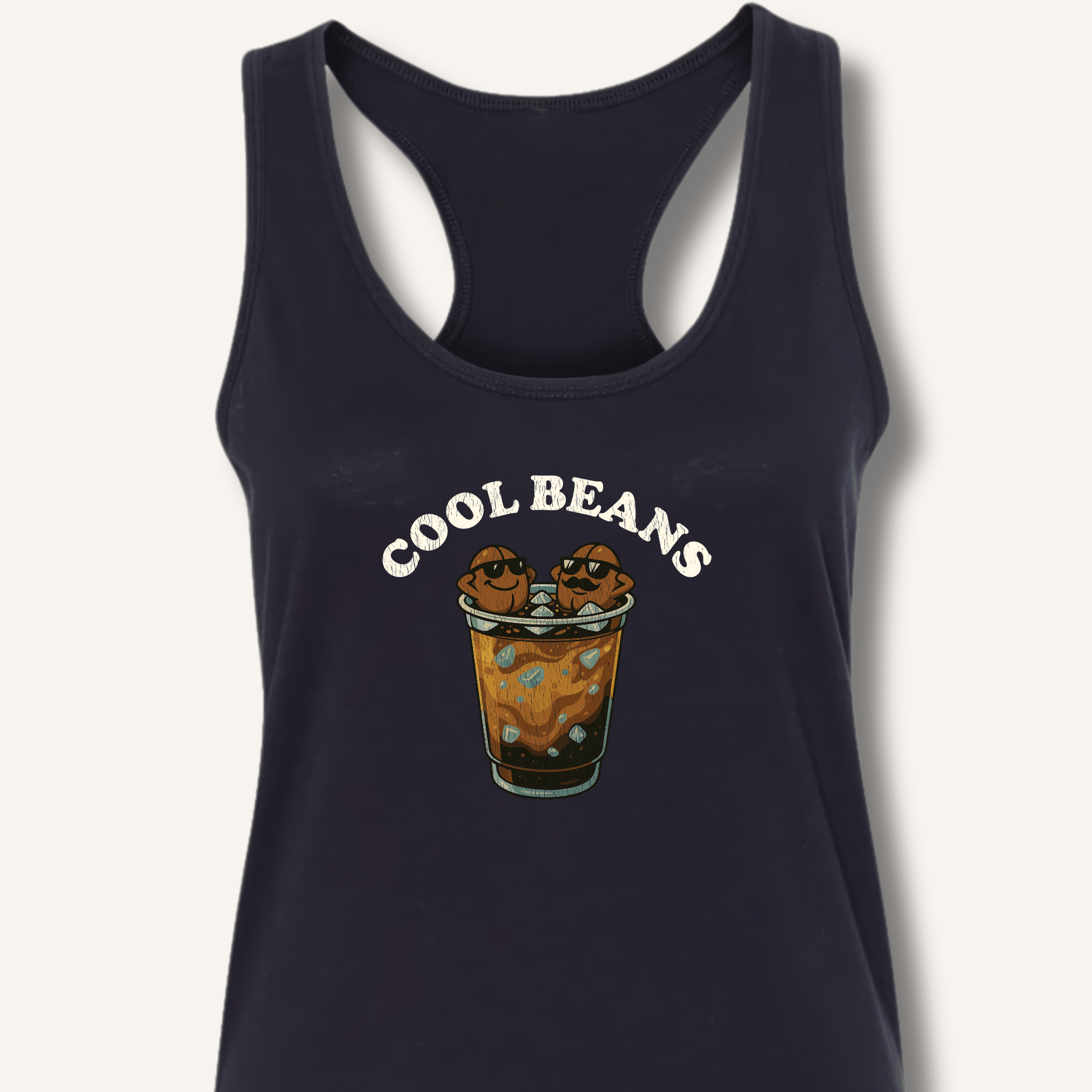 Tank Top XS / Solid Black Cool Beans Racerback Tank