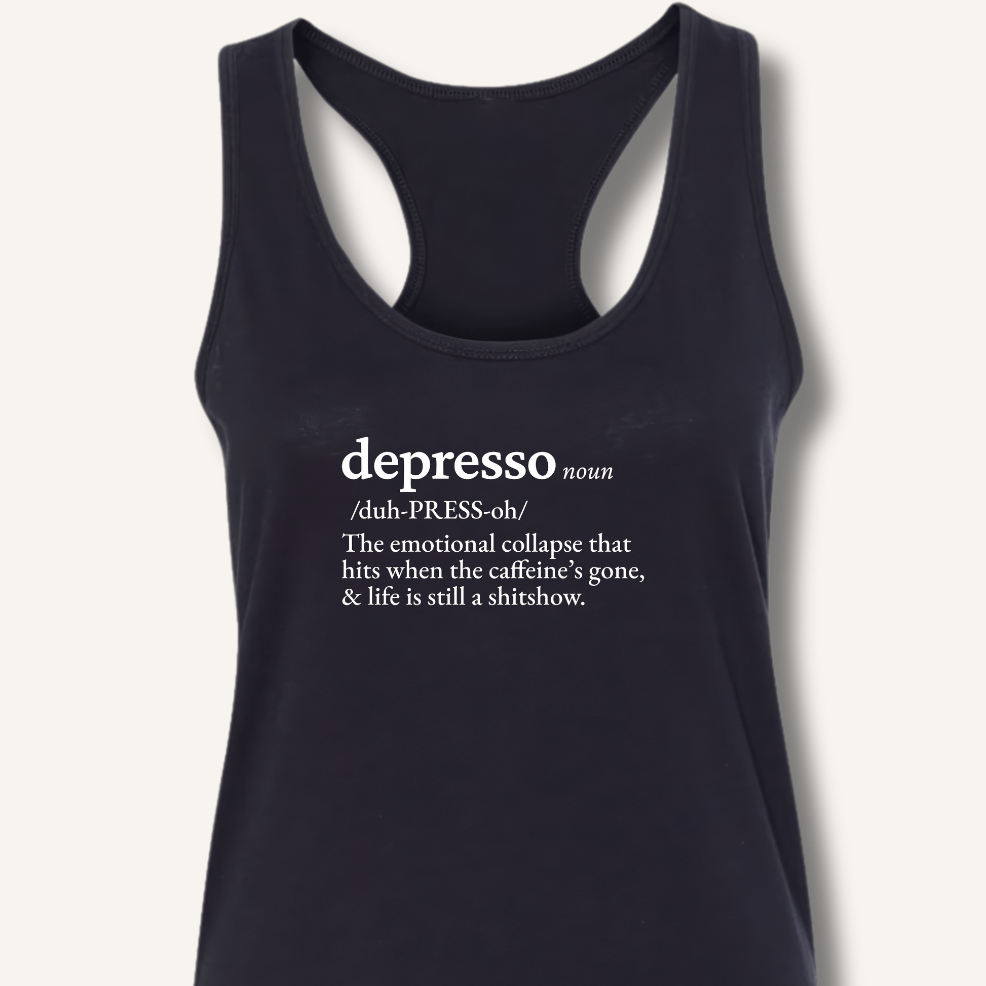 Tank Top XS / Solid Black Depresso Definition Racerback Tank