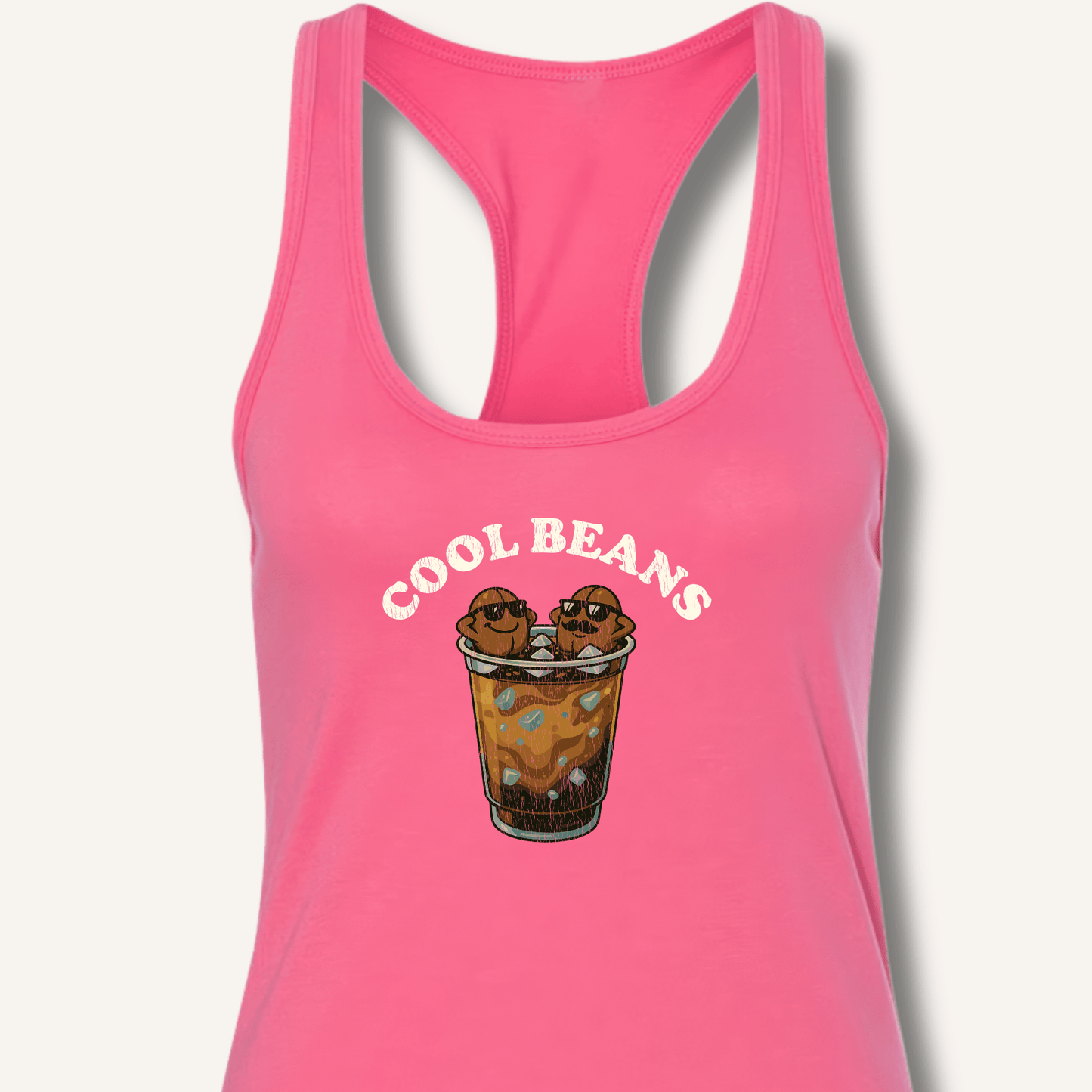 Tank Top XS / Solid Hot Pink Cool Beans Racerback Tank