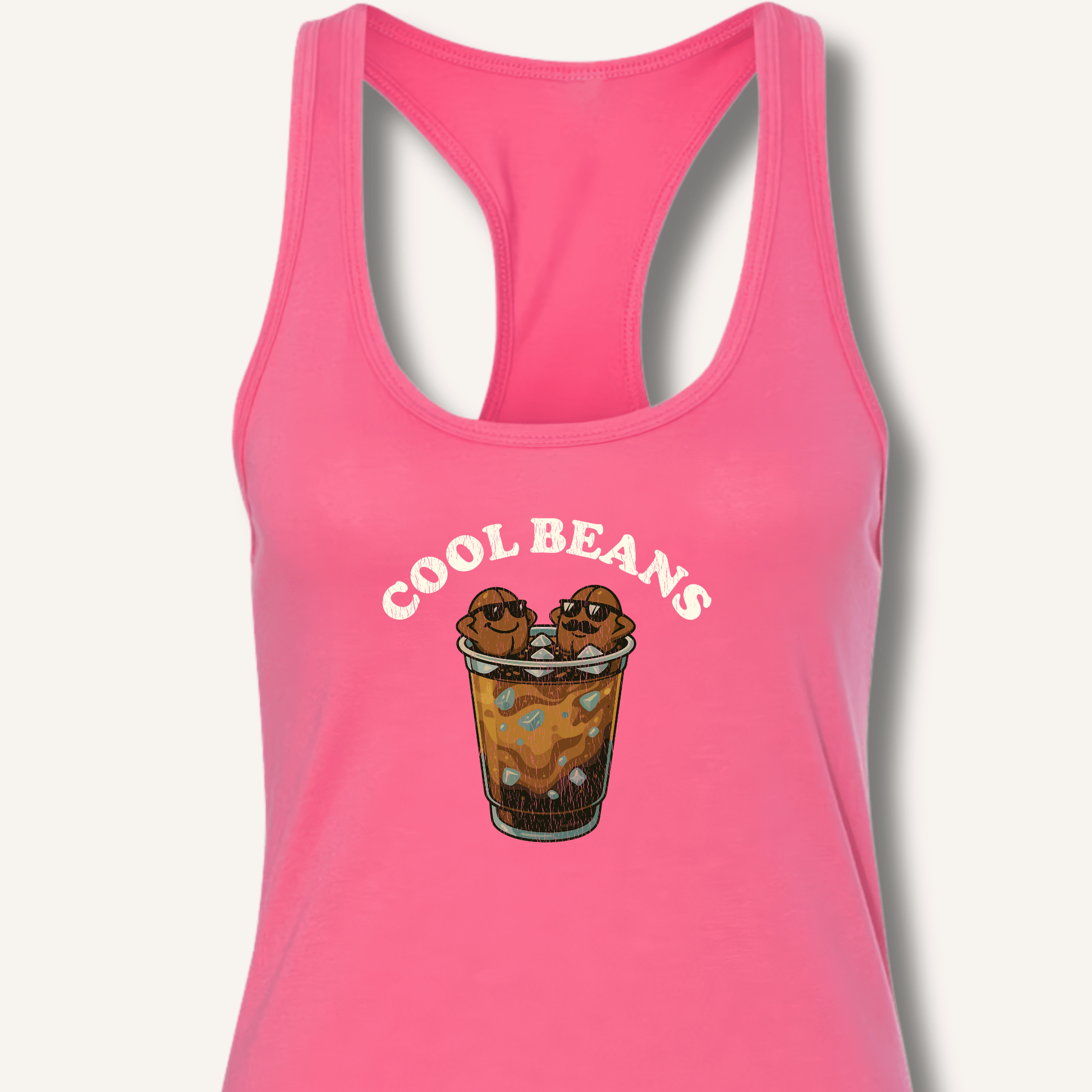 Tank Top XS / Solid Hot Pink Cool Beans Racerback Tank
