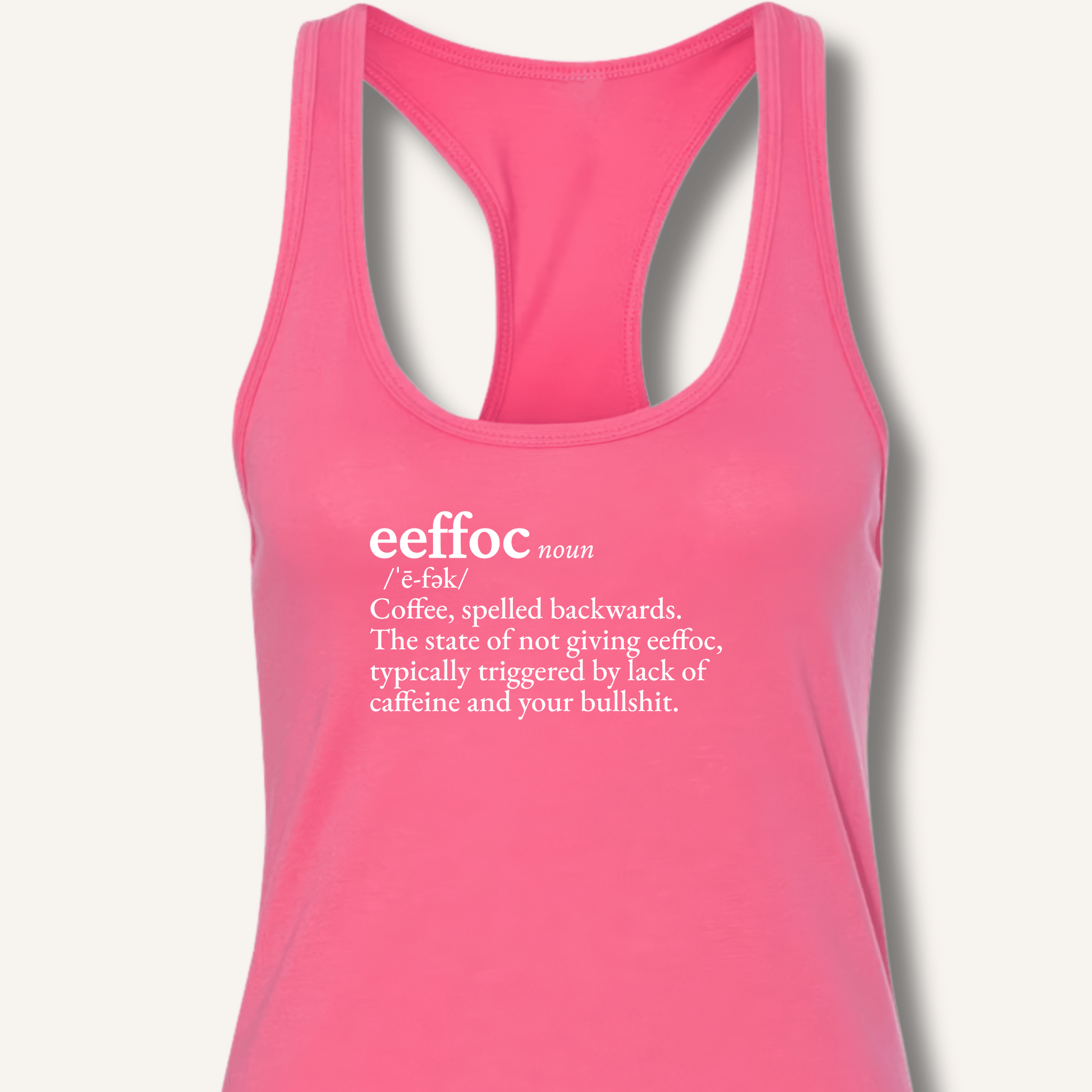 Tank Top XS / Solid Hot Pink Eeffoc Definition Racerback Tank
