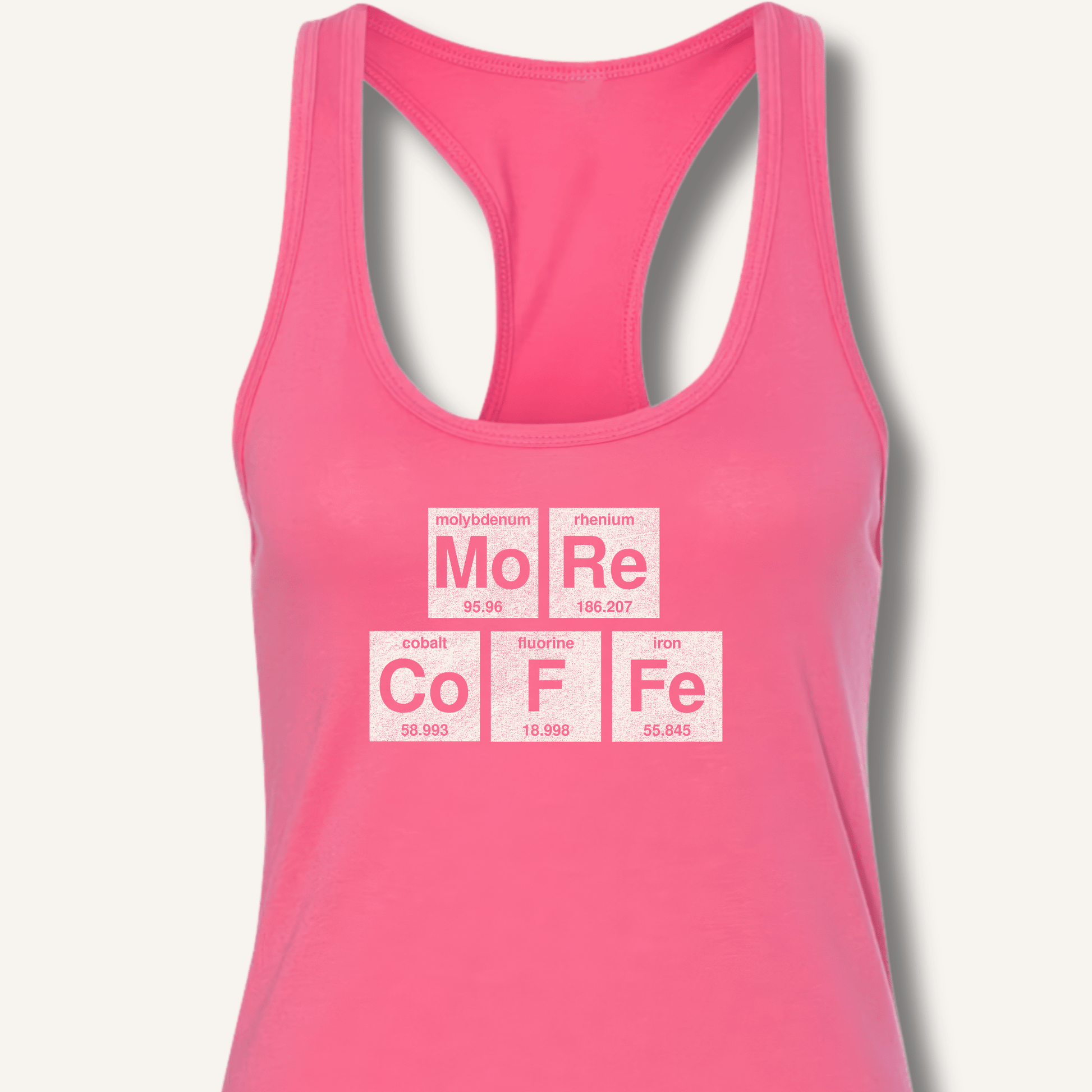 Tank Top XS / Solid Hot Pink More Coffee Racerback Tank