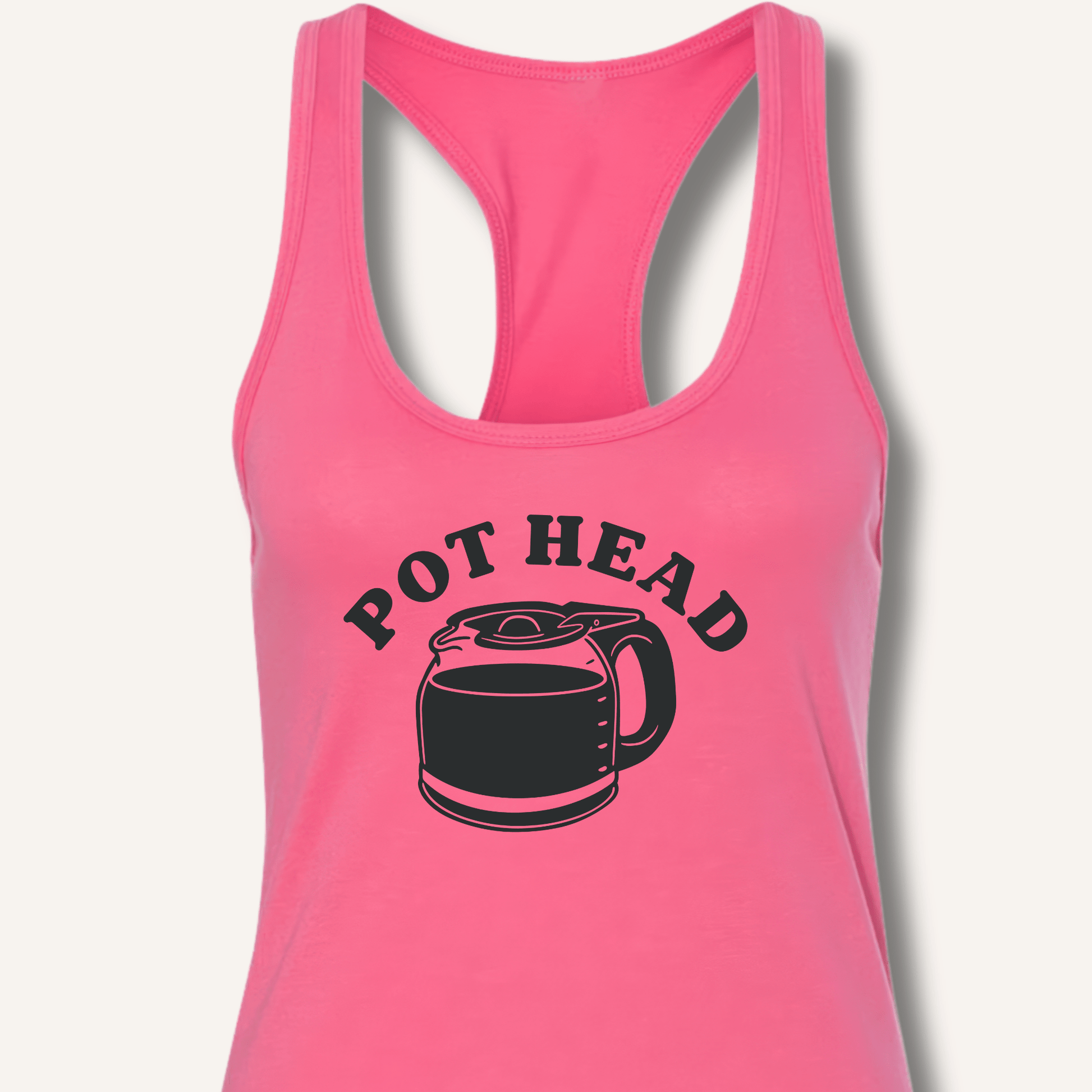 Tank Top XS / Solid Hot Pink Pot Head Racerback Tank