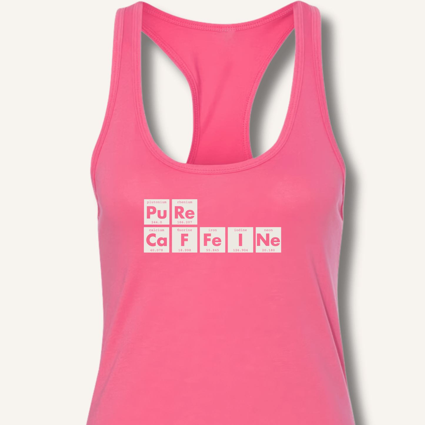 Tank Top XS / Solid Hot Pink Pure Caffeine Racerback Tank