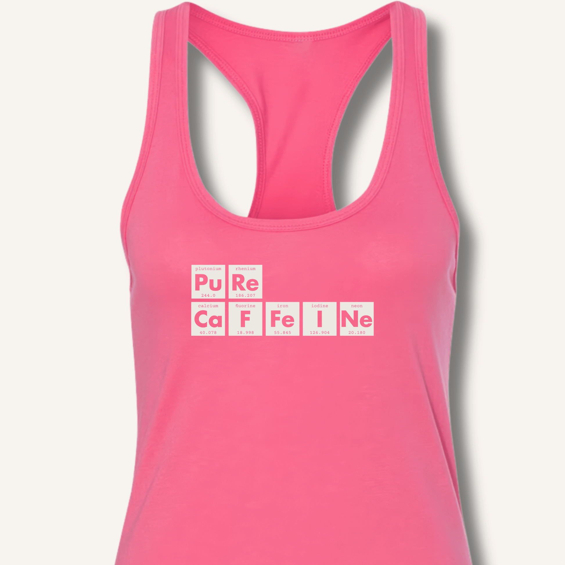 Tank Top XS / Solid Hot Pink Pure Caffeine Racerback Tank