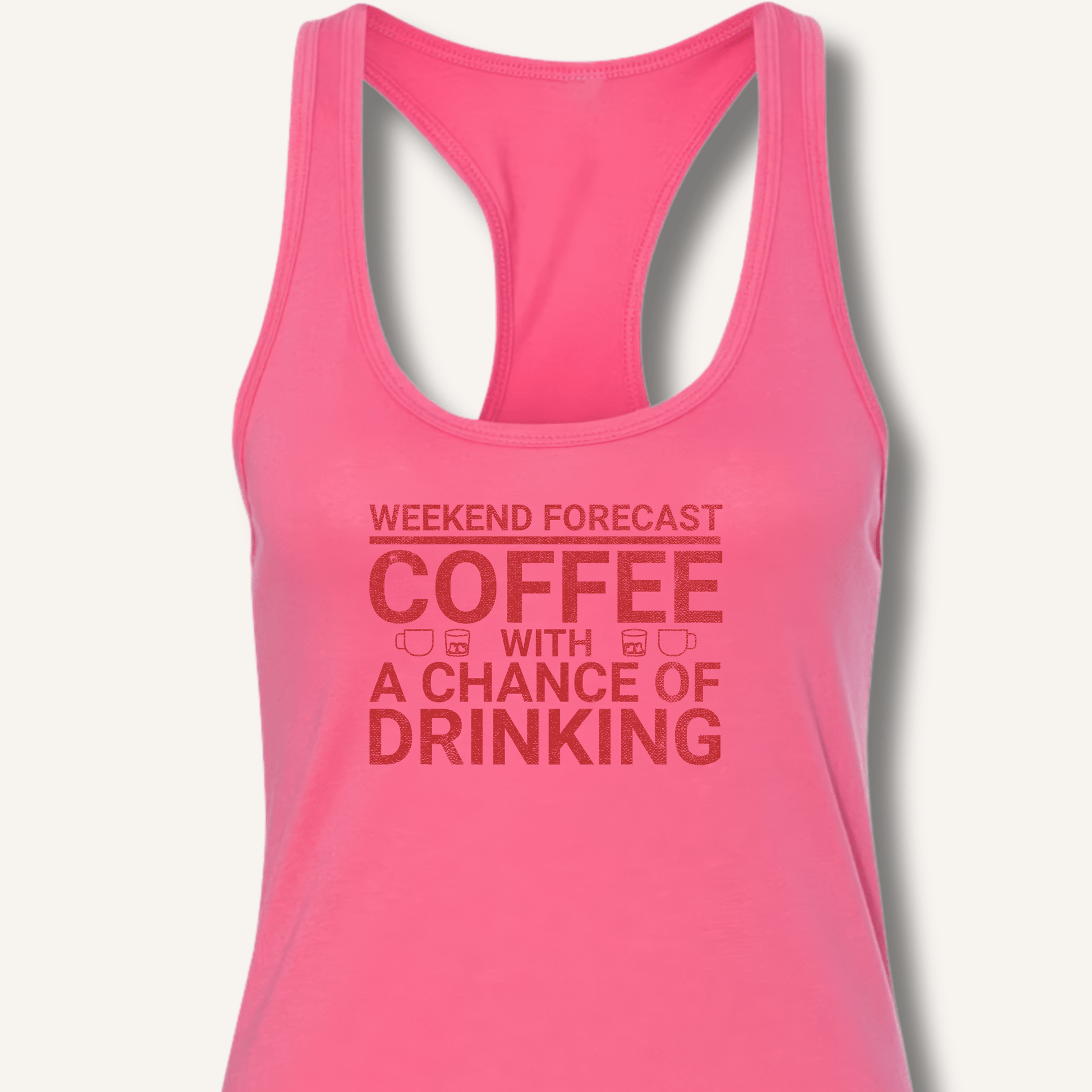 Tank Top XS / Solid Hot Pink Weekend Forecast Racerback Tank