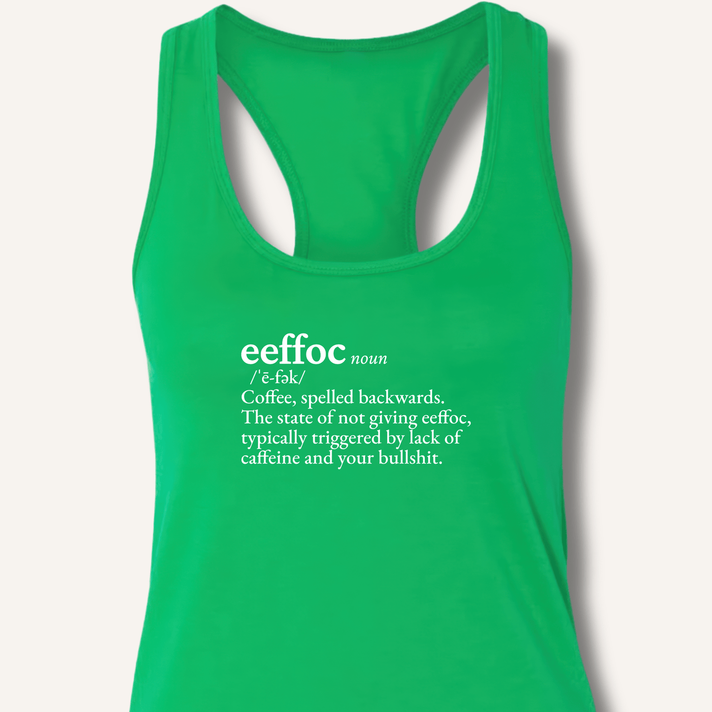Tank Top XS / Solid Kelly Green Eeffoc Definition Racerback Tank