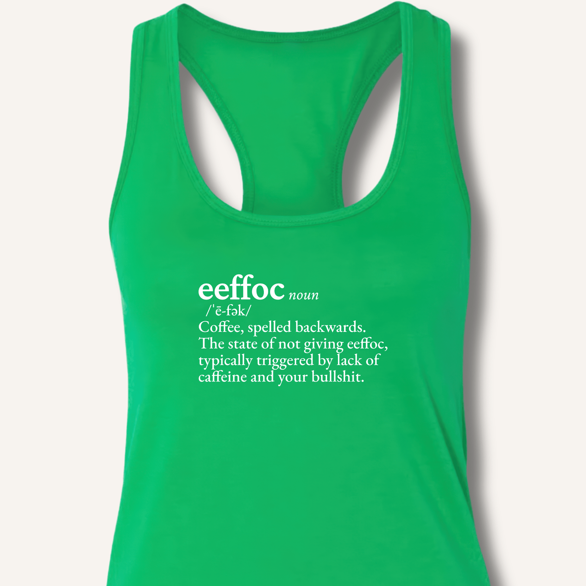 Tank Top XS / Solid Kelly Green Eeffoc Definition Racerback Tank