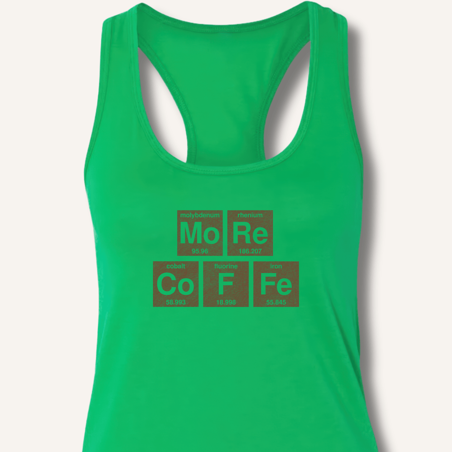 Tank Top XS / Solid Kelly Green More Coffee Racerback Tank