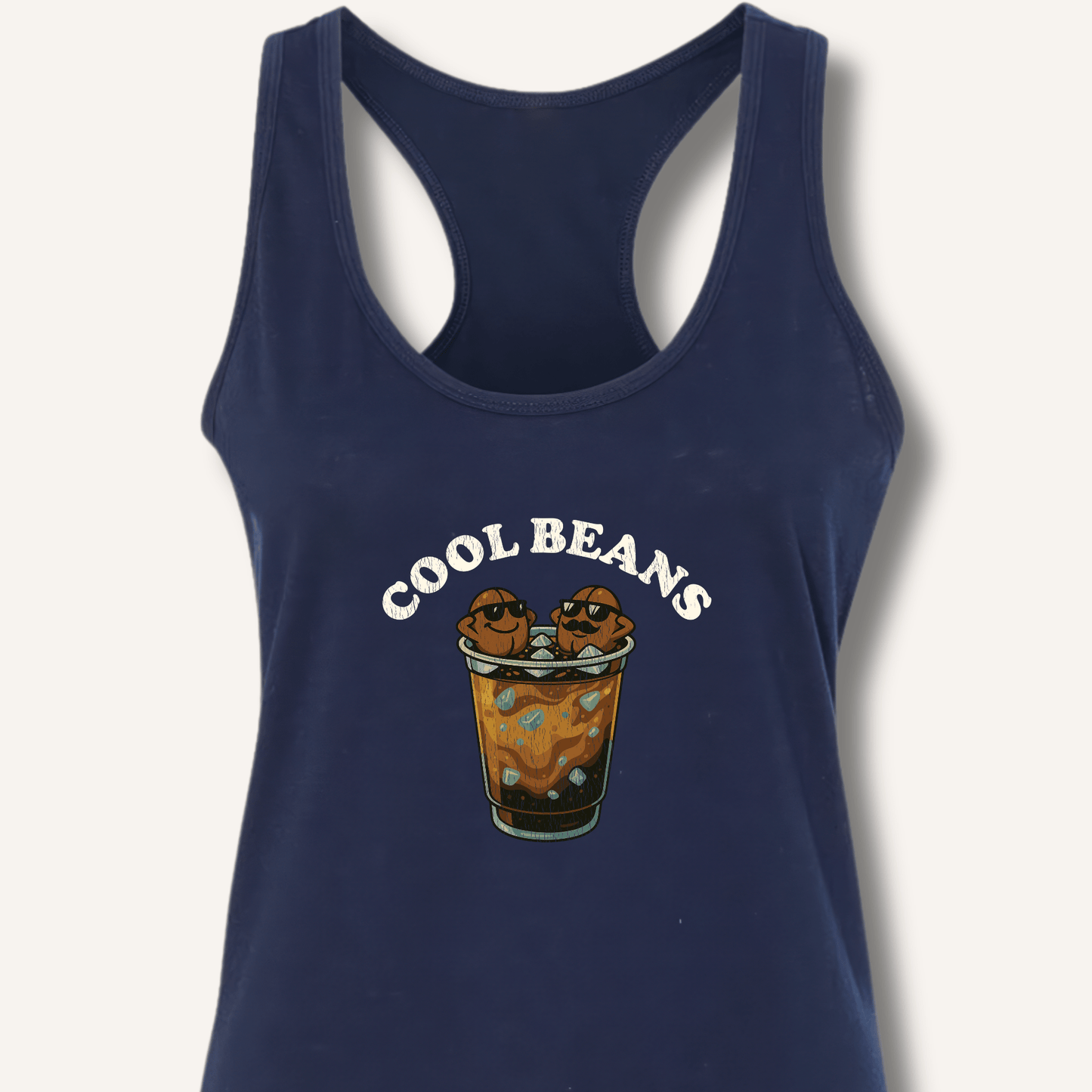 Tank Top XS / Solid Midnight Navy Cool Beans Racerback Tank
