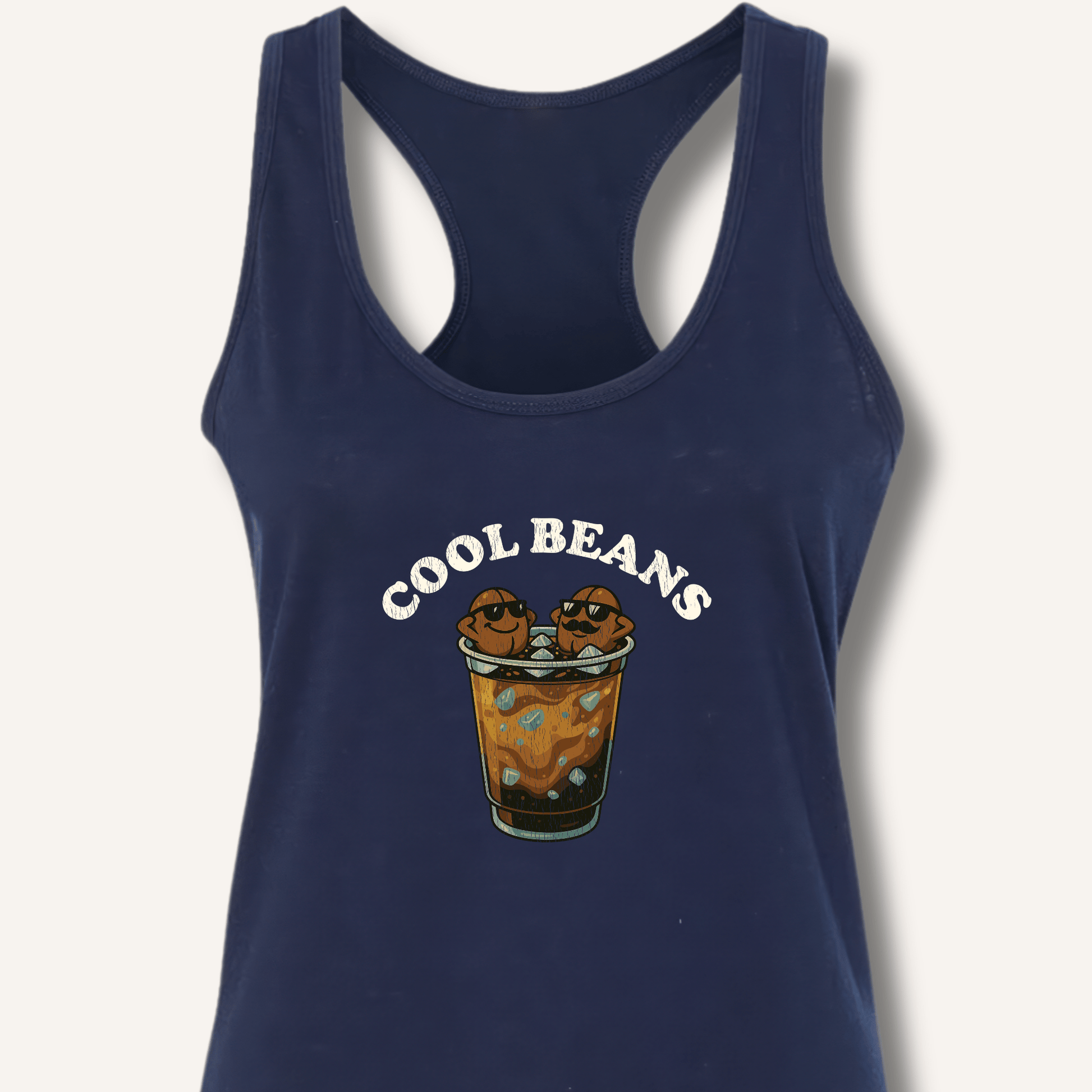 Tank Top XS / Solid Midnight Navy Cool Beans Racerback Tank