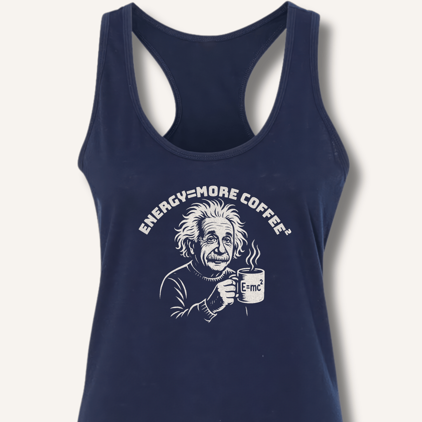 Tank Top XS / Solid Midnight Navy Energy = More Coffee² Racerback Tank