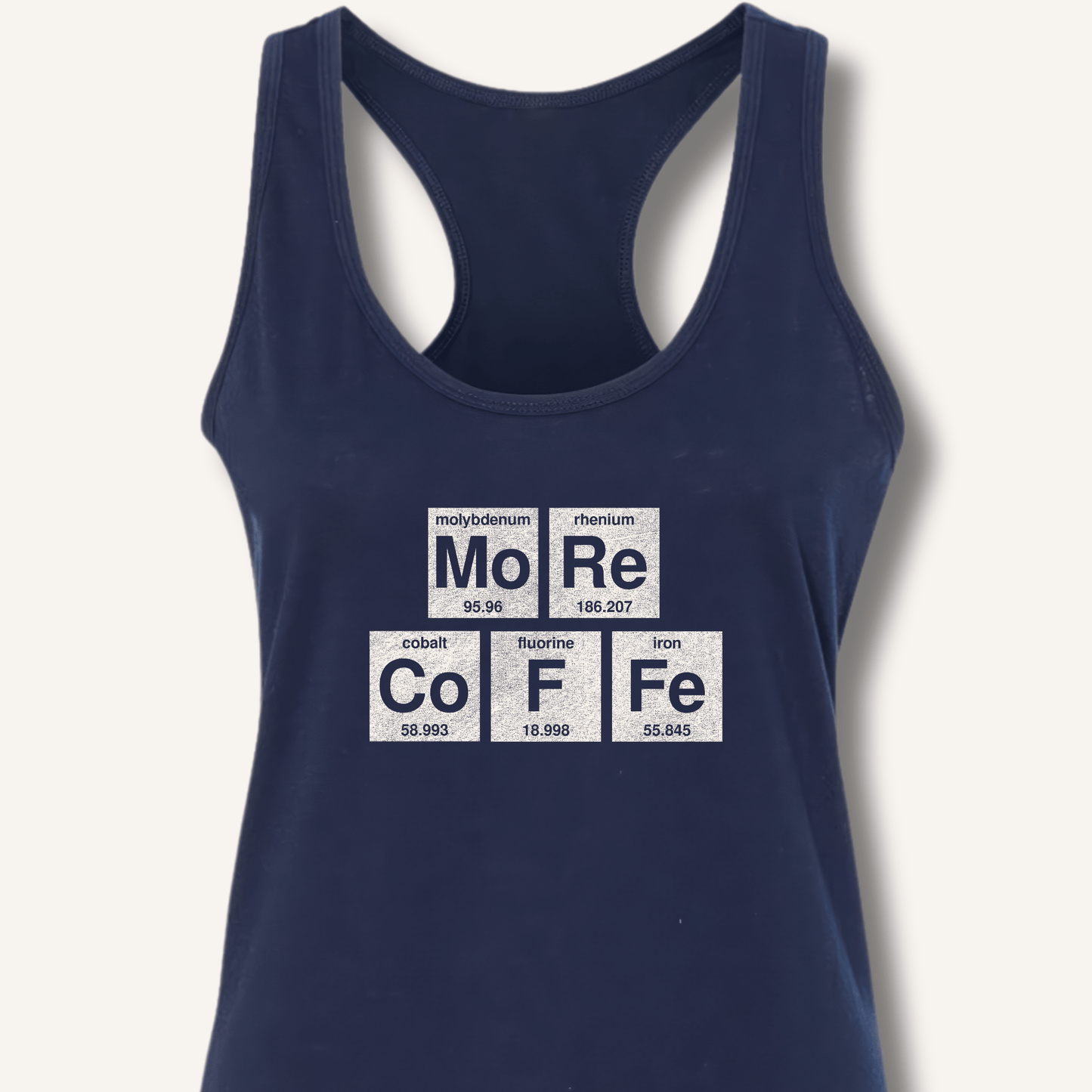 Tank Top XS / Solid Midnight Navy More Coffee Racerback Tank