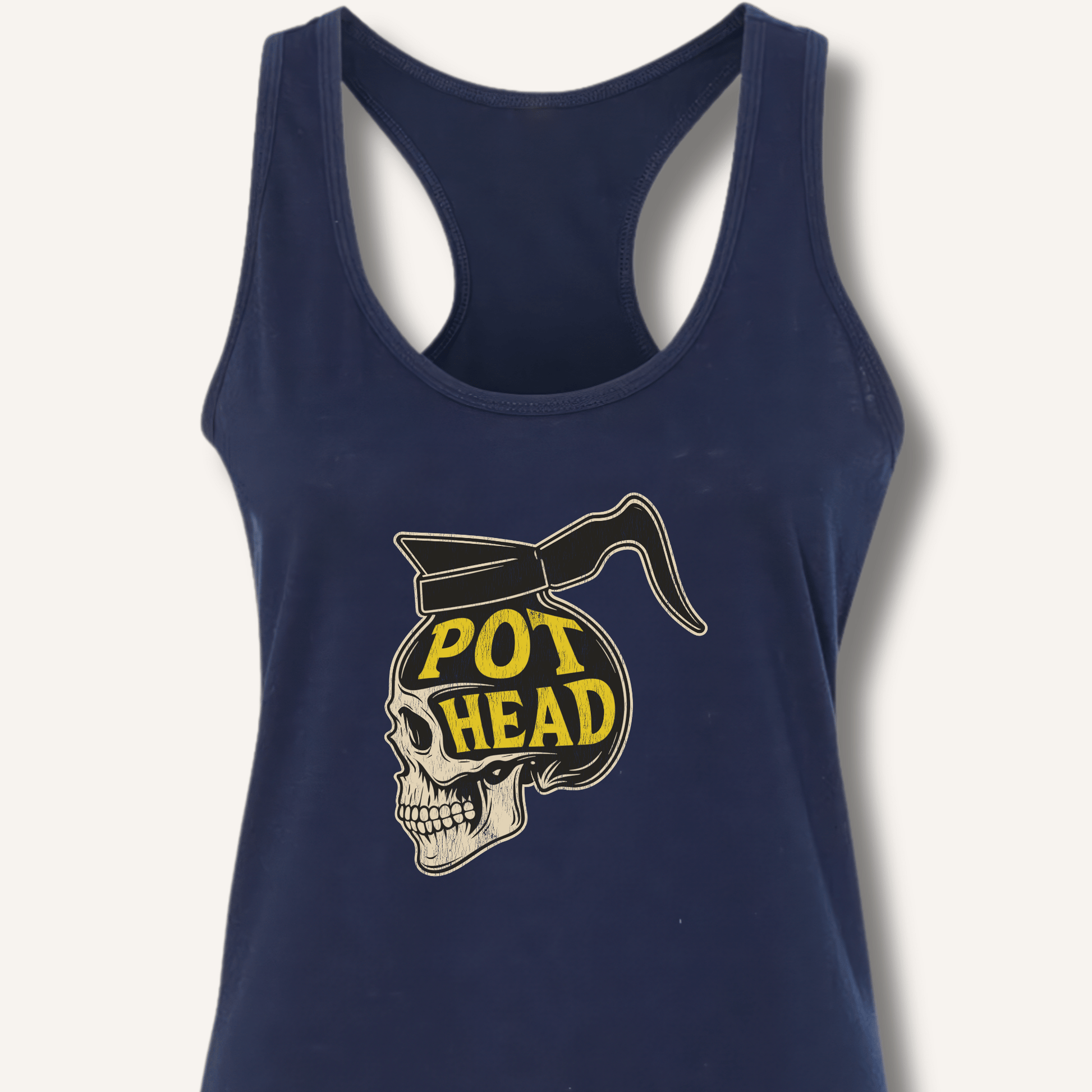 Tank Top XS / Solid Midnight Navy Pot Head Racerback Tank