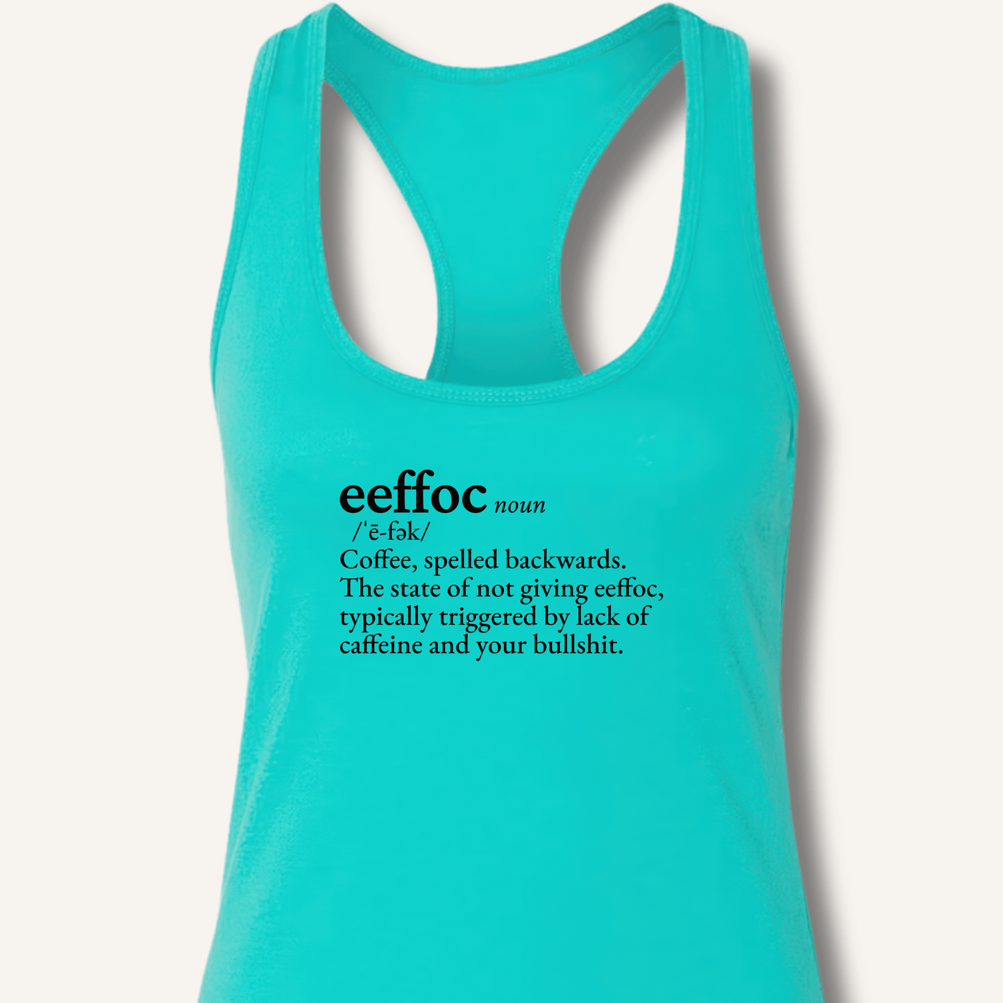 Tank Top XS / Solid Tahiti Blue Eeffoc Definition Racerback Tank