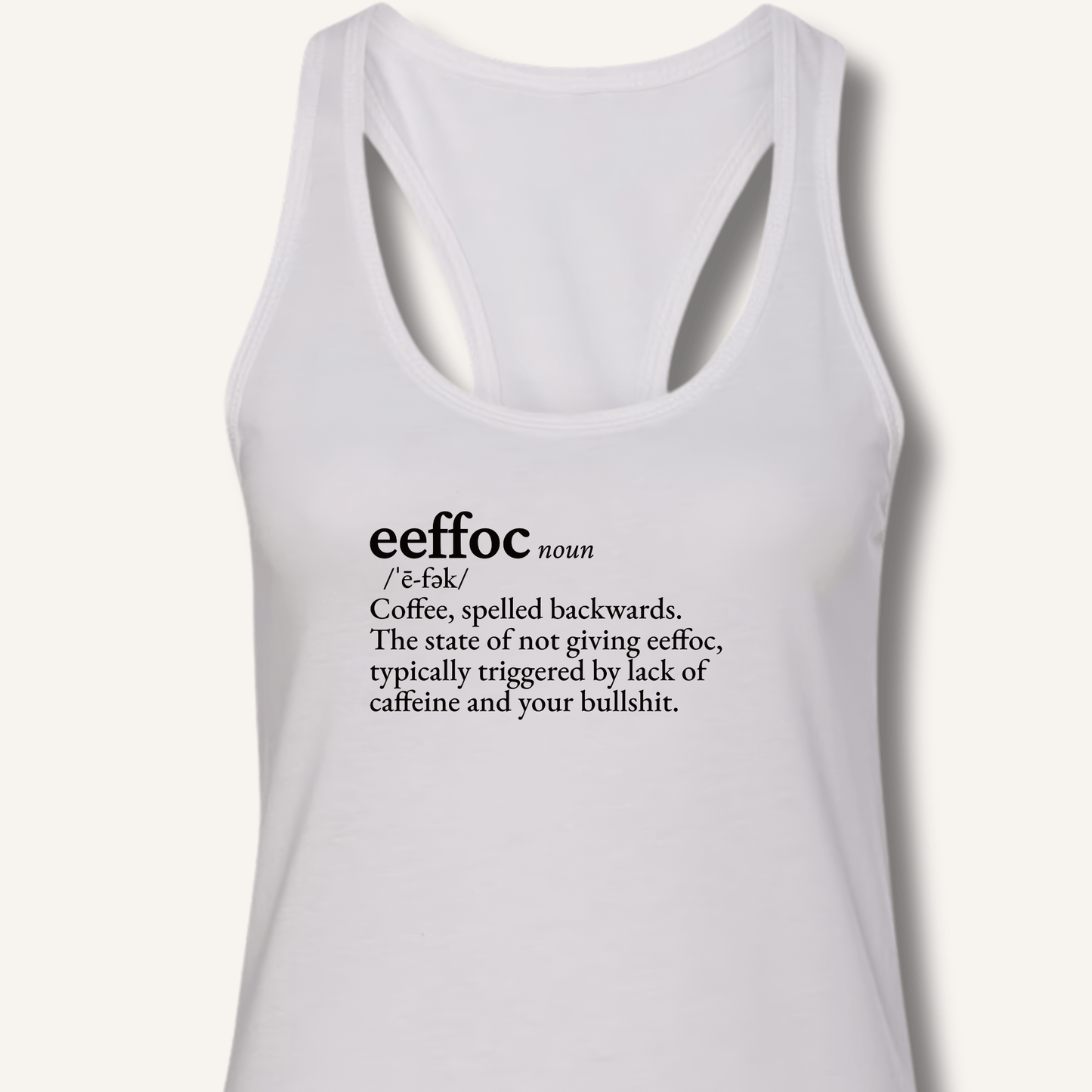 Tank Top XS / Solid White Eeffoc Definition Racerback Tank