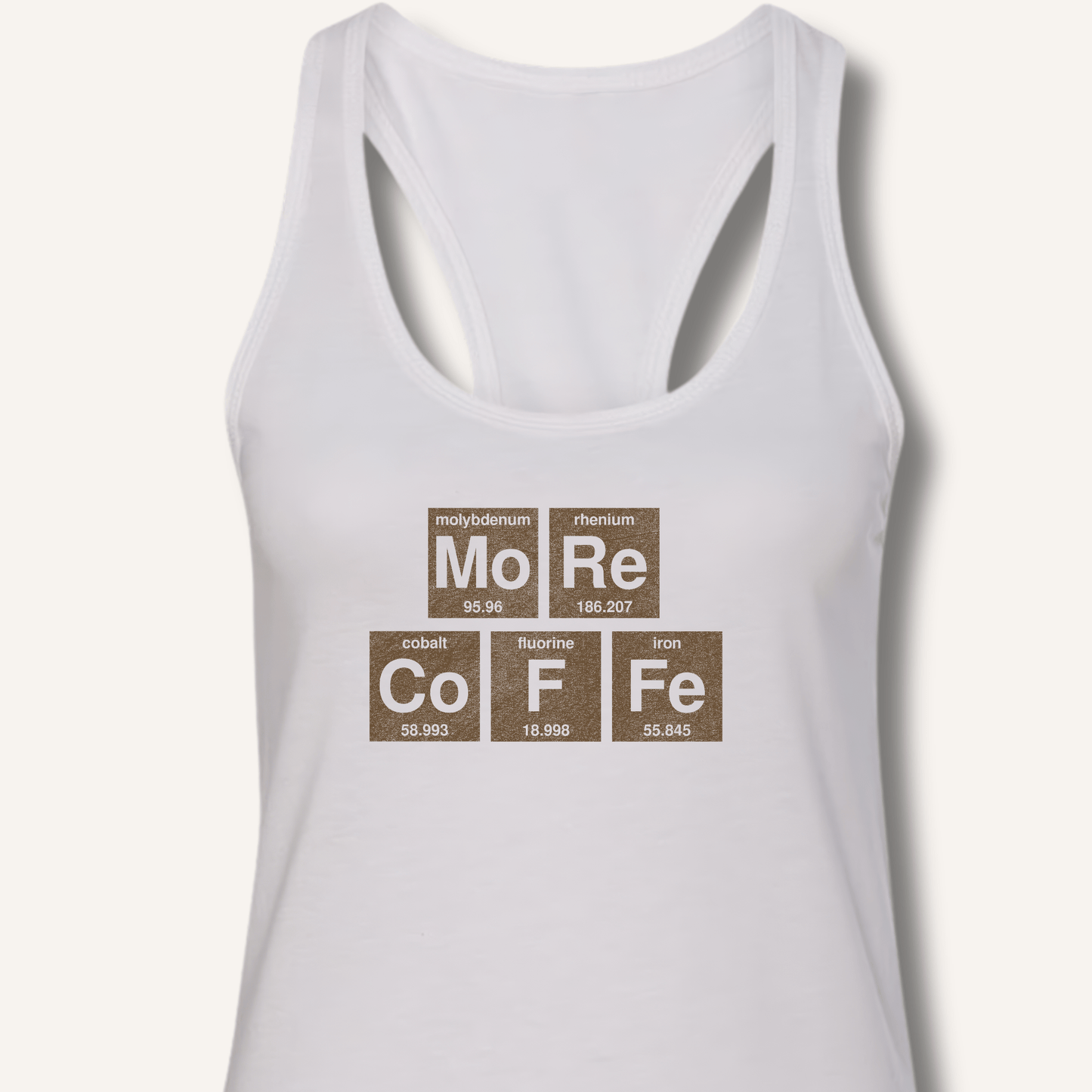 Tank Top XS / Solid White More Coffee Racerback Tank
