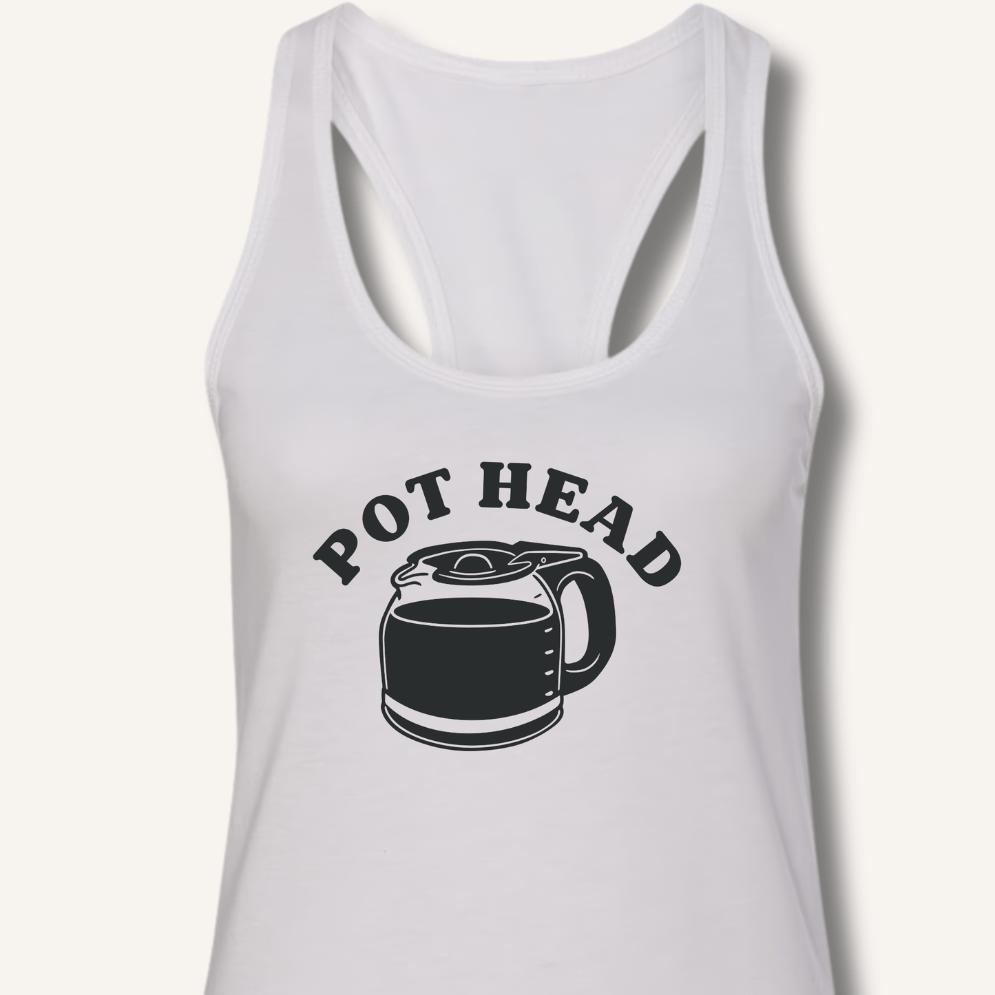 Tank Top XS / Solid White Pot Head Racerback Tank