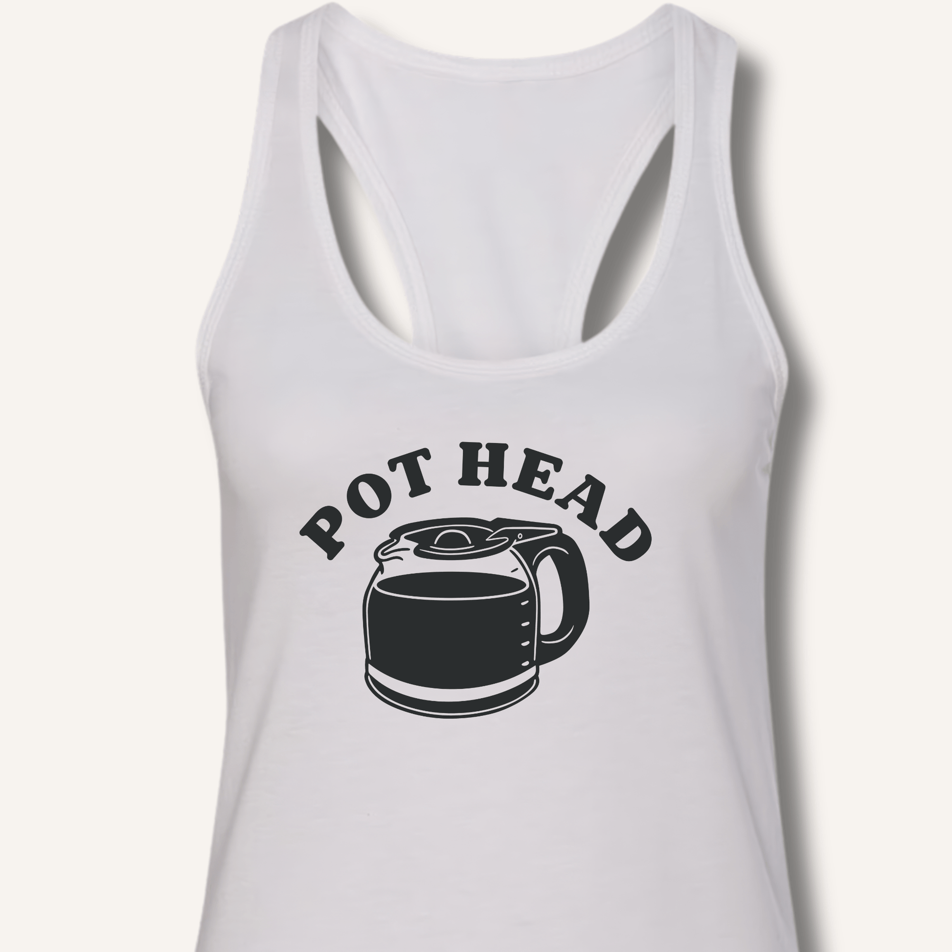Tank Top XS / Solid White Pot Head Racerback Tank
