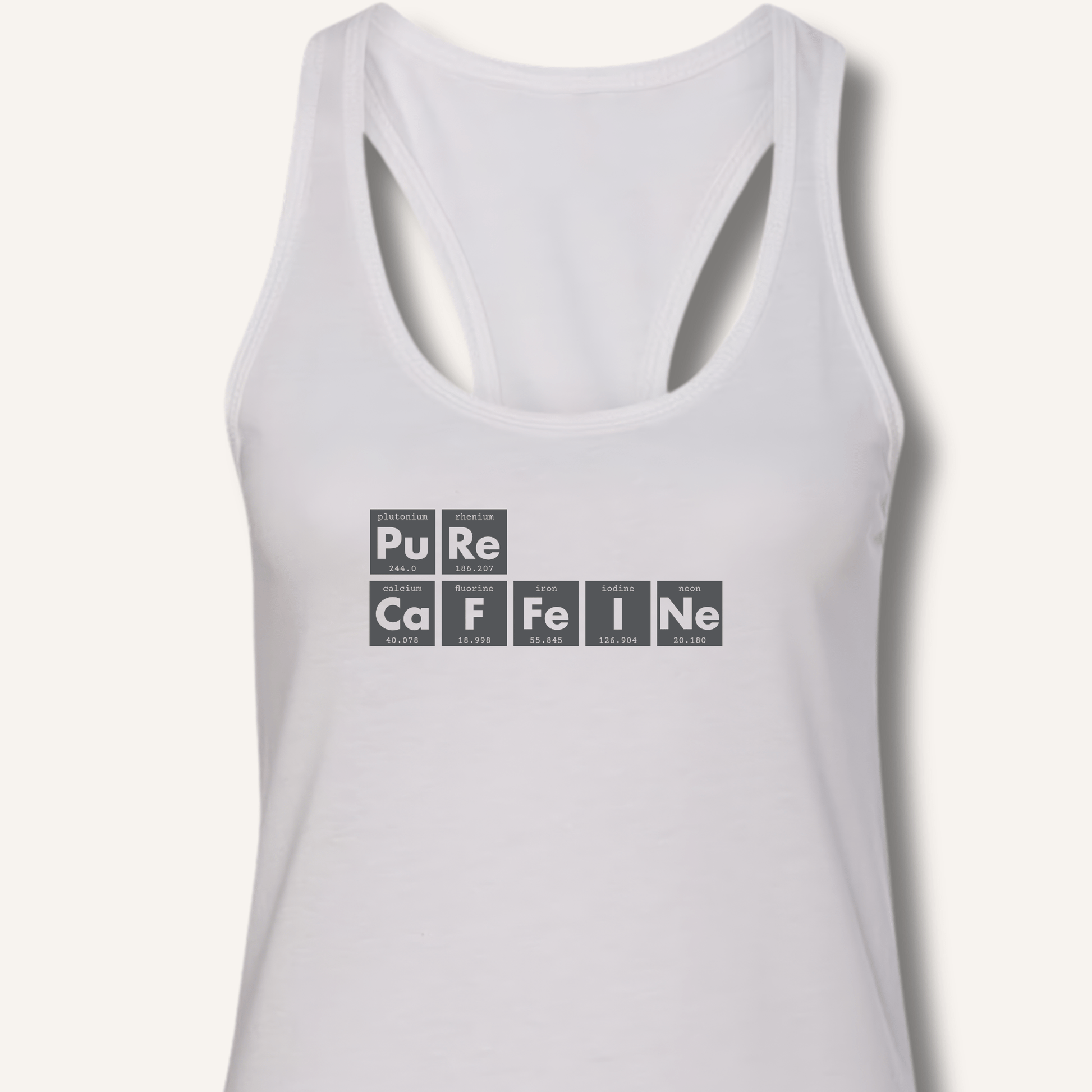 Tank Top XS / Solid White Pure Caffeine Racerback Tank