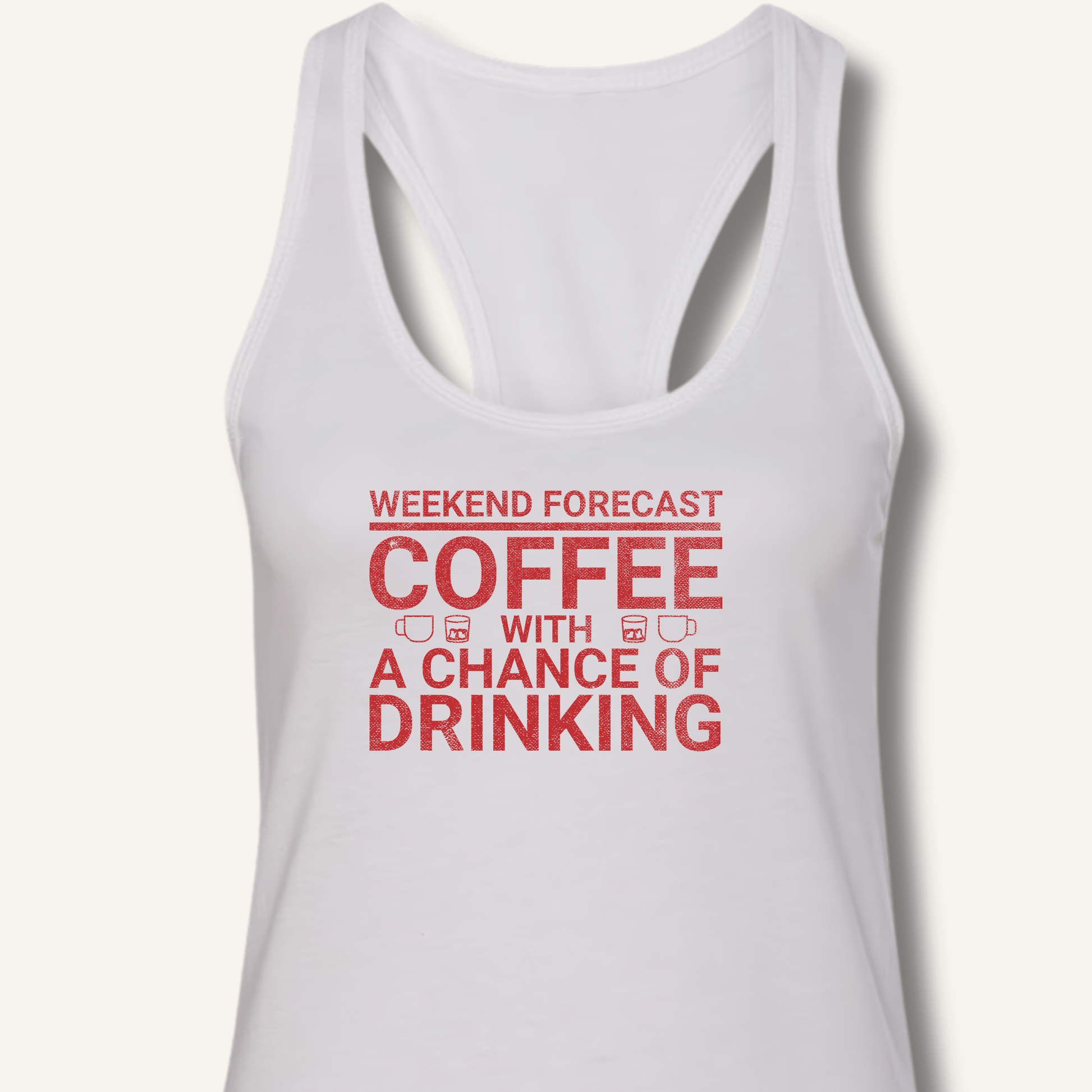 Tank Top XS / Solid White Weekend Forecast Racerback Tank