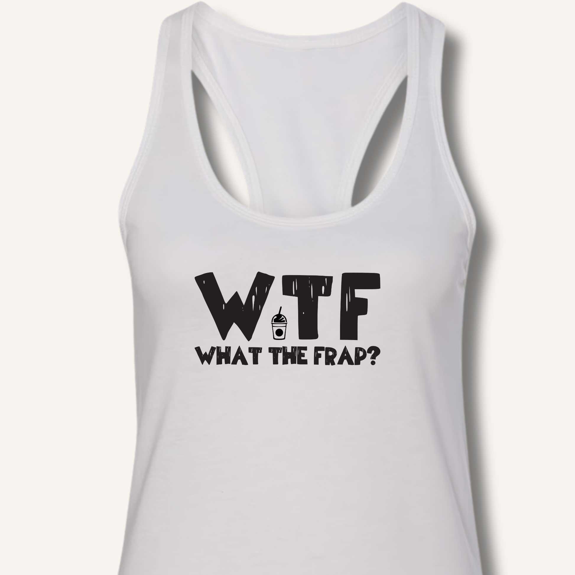 Tank Top XS / Solid White WTF What The Frap? Racerback Tank
