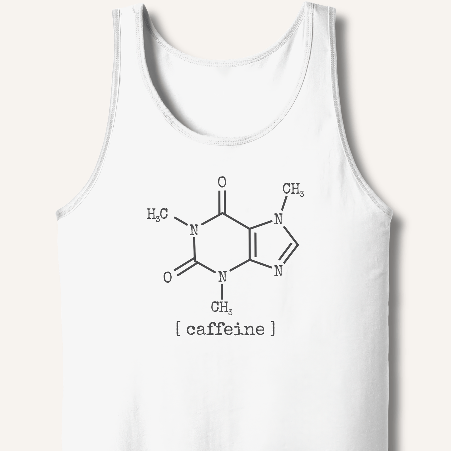 Tank Top XS / White Caffeine Molecule Tank