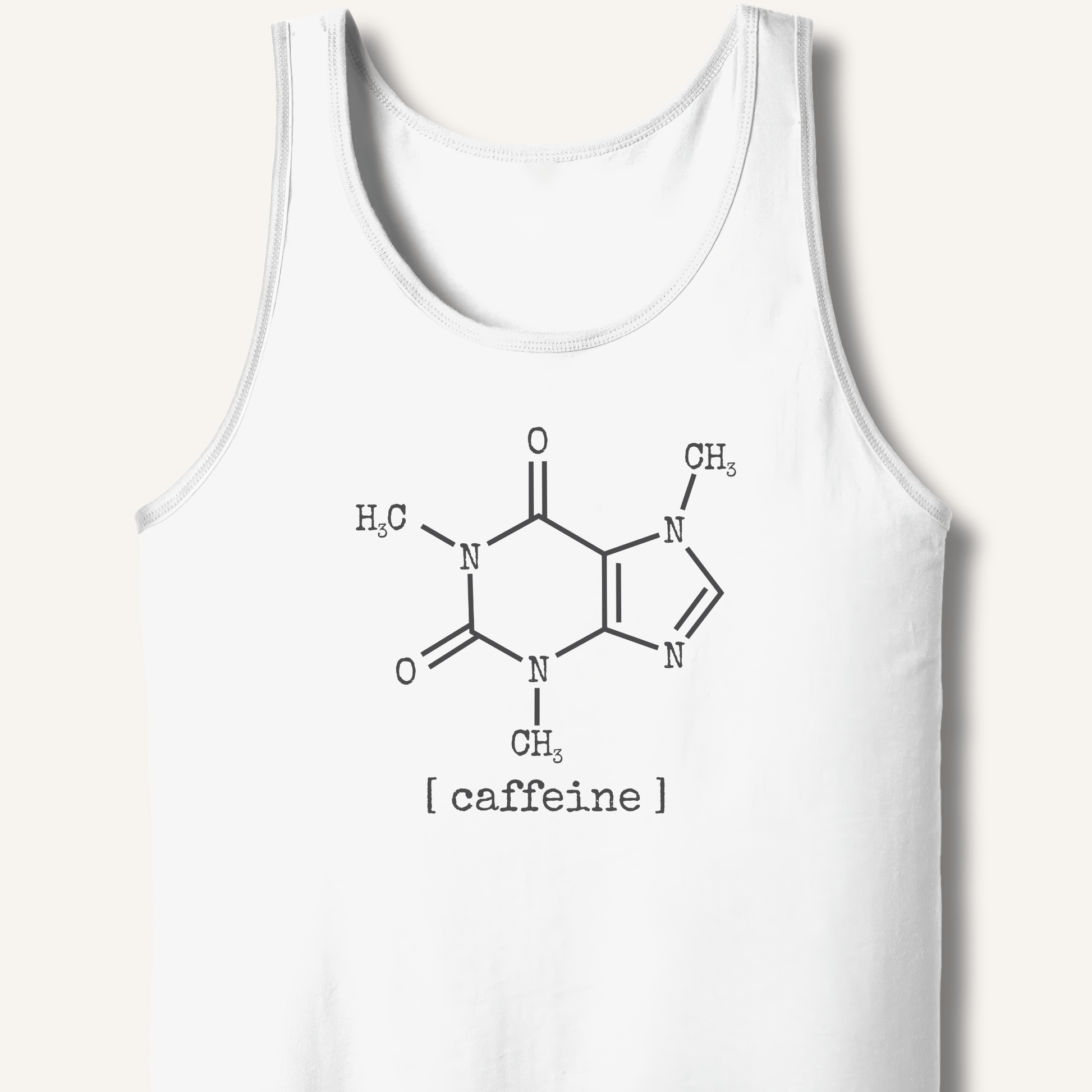 Tank Top XS / White Caffeine Molecule Tank