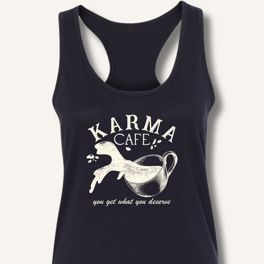 Karma Cafe Racerback Tank