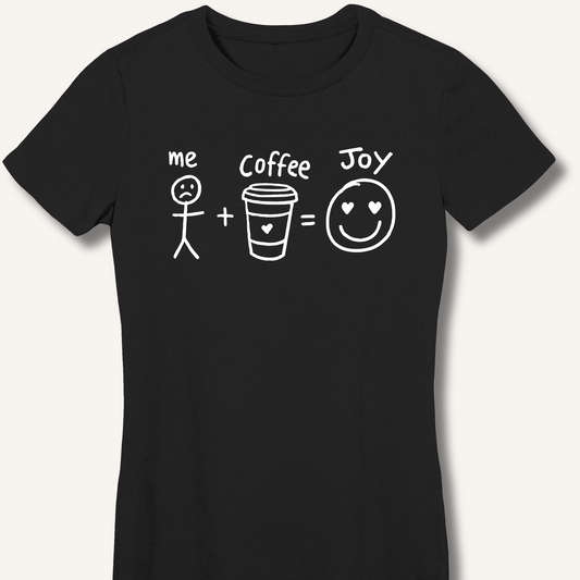 Me + Coffee = Joy Fitted T-Shirt
