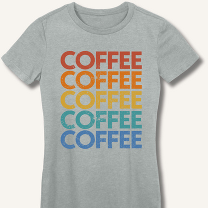 Coffee Vintage Rainbow Fitted T-Shirt