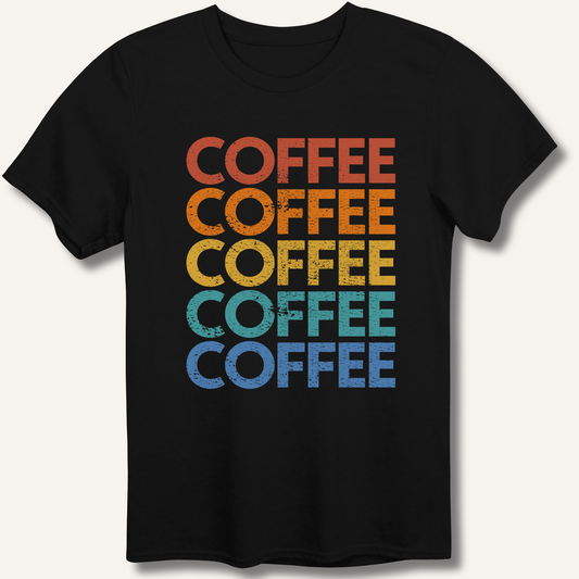 Coffee Vintage Rainbow T-Shirt