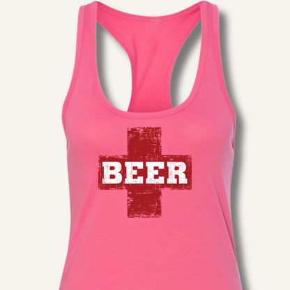 Beer First Aid Racerback Tank