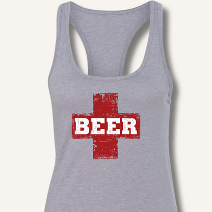 Beer First Aid Racerback Tank