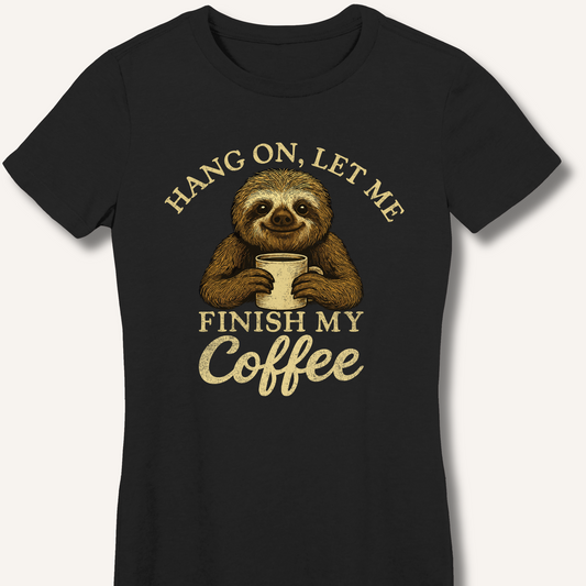 Let Me Finish My Coffee Fitted T-Shirt
