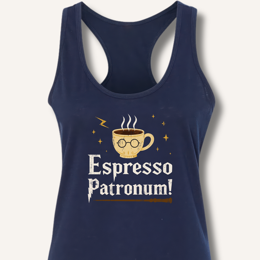 Espresso Patronum Racerback Tank